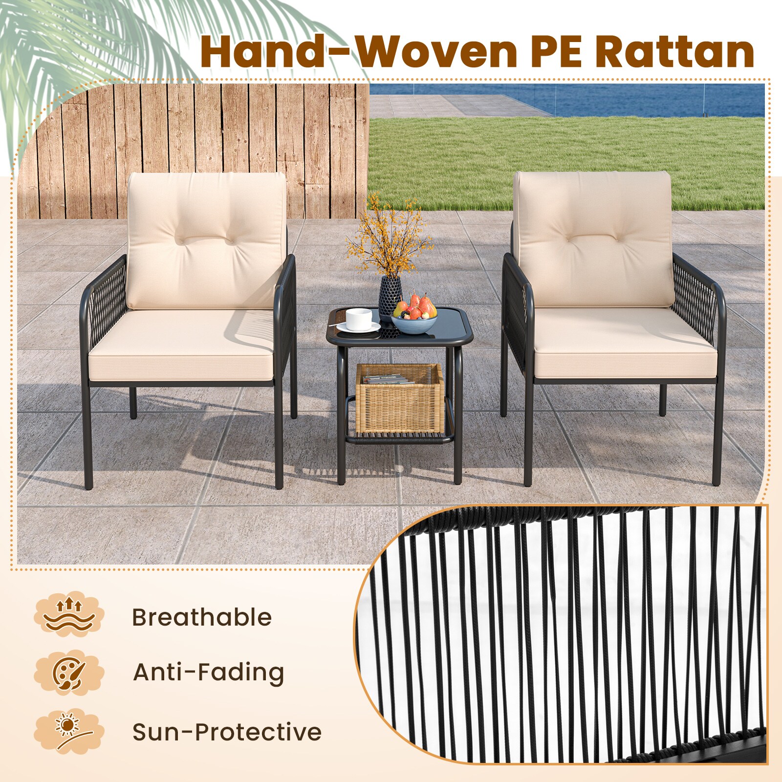 YERIVA P12178BEDH Patio-Conversation-Sets - View #6