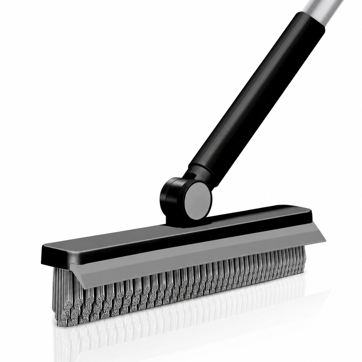 Anqtovp  Grout Cleaner Brush with Long Handle V Shaped Stiff Bristle Floor Scrub Brush for Tile Grout Crevice Bathroom Kitchen Wall Deck Garage