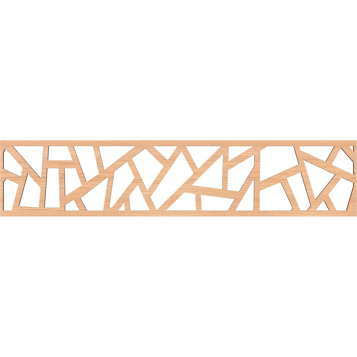Ekena Millwork MLDA10X46HSBHI Harrisburg Fretwork Flat Trim 10-in x 3.9-ft Hickory Brown Unfinished 2156652 Pierced Wall Panel Moulding