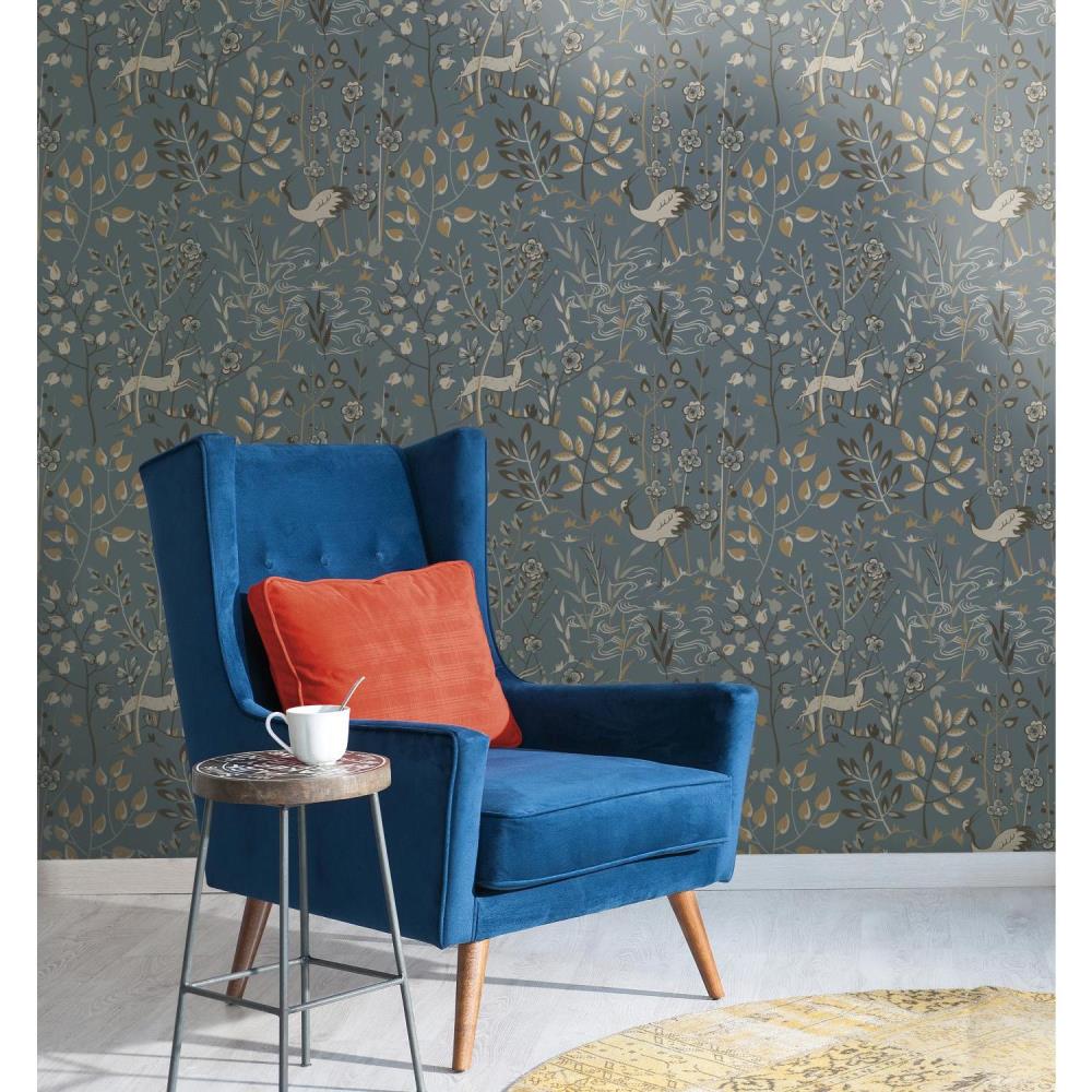 York Wallcoverings LL4786 Urban Retreat 60.75-sq ft Teal Paper Geometric Unpasted Wallpaper