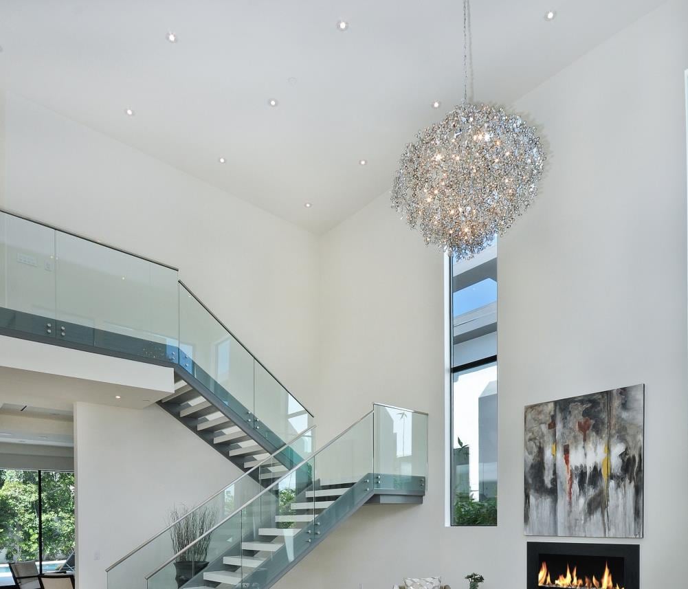 Comet 13-Light Polished Chrome Pendant with Beveled Crystal