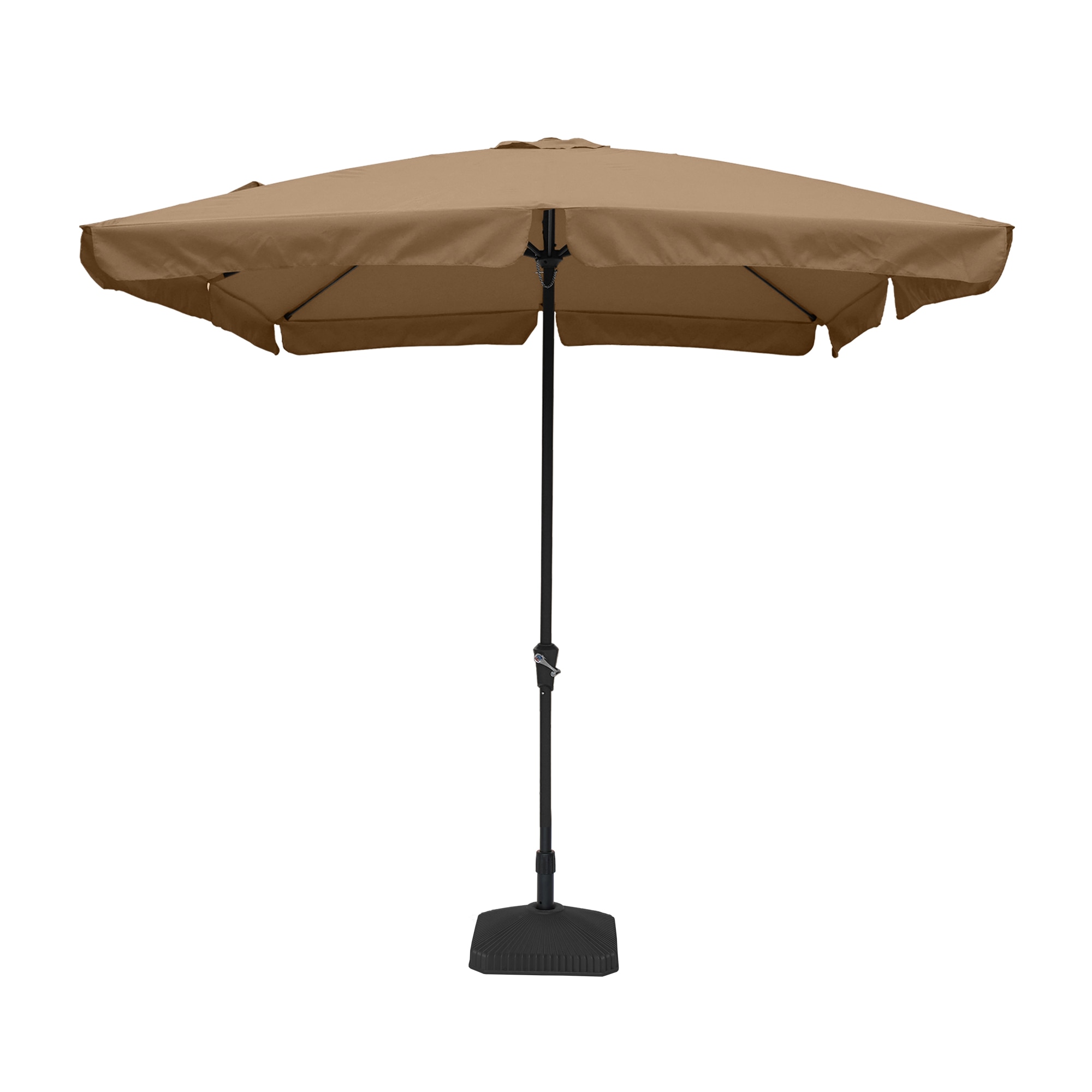 Mondawe WF-WS943 10-ft Steel Tan No-tilt Market Patio Umbrella with Base