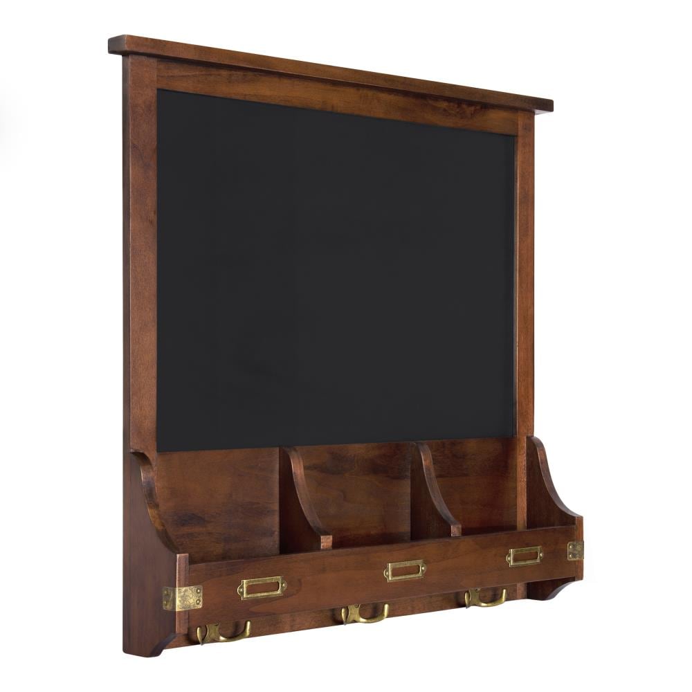 Wood Note Board Entryway Organizer With Chalkboard & Corkboard