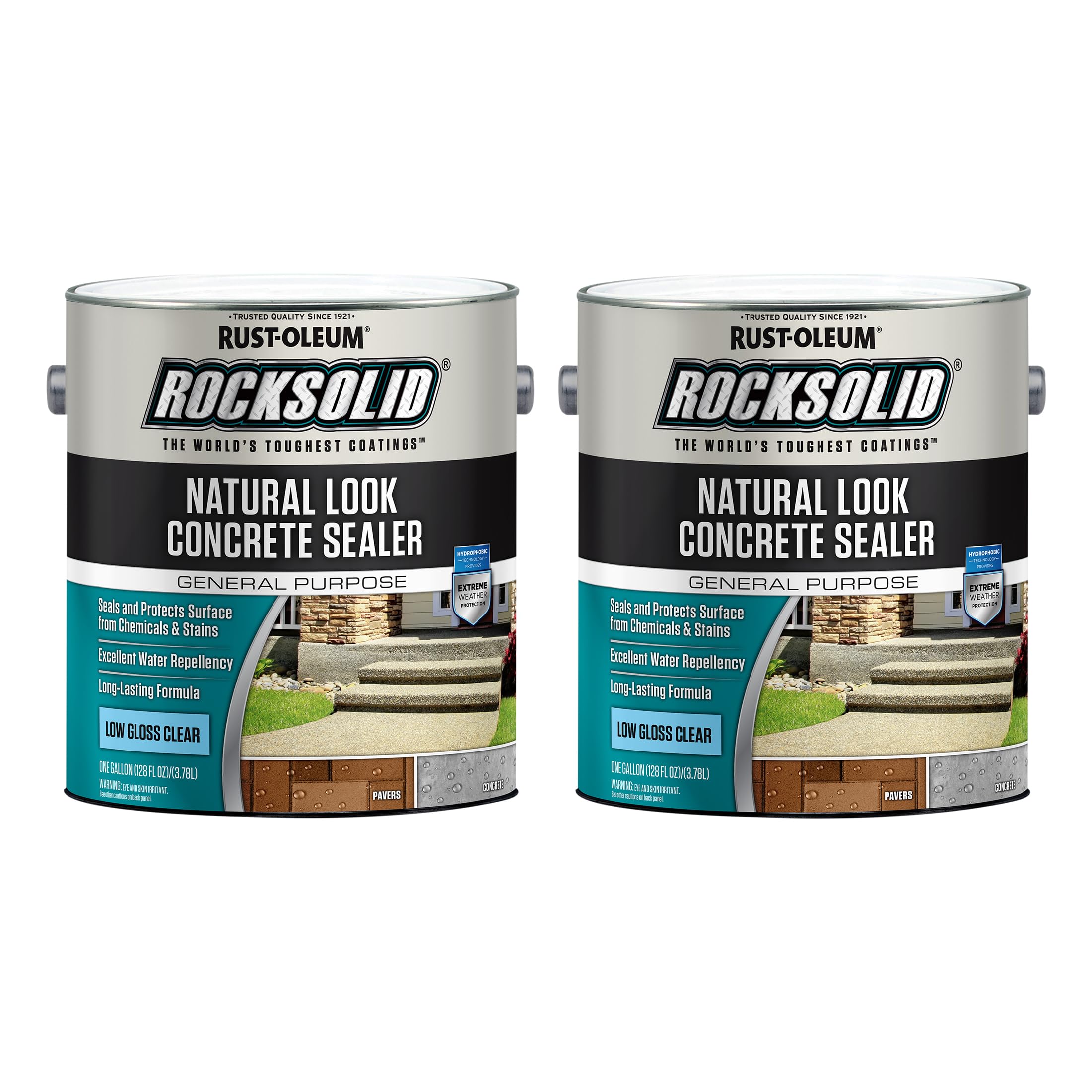 Rock Solid 2-Pack of 1 Gal Rust-Oleum 317928 Clear RockSolid Natural Look Concrete Sealer