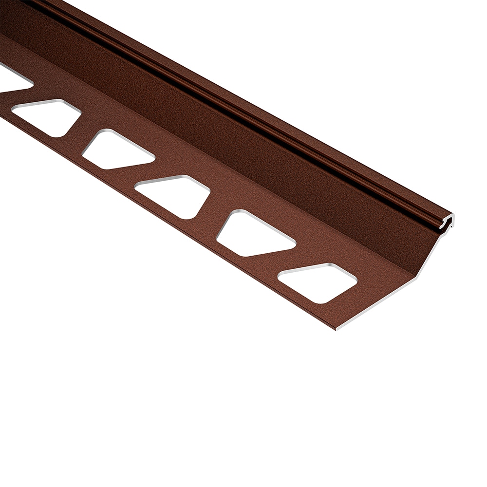 Schluter Systems FSQ125TSR Finec-SQ 0.5-in W x 98.5-in L Rustic brown textured color-coated aluminum Aluminum Square edge Tile Edge Trim