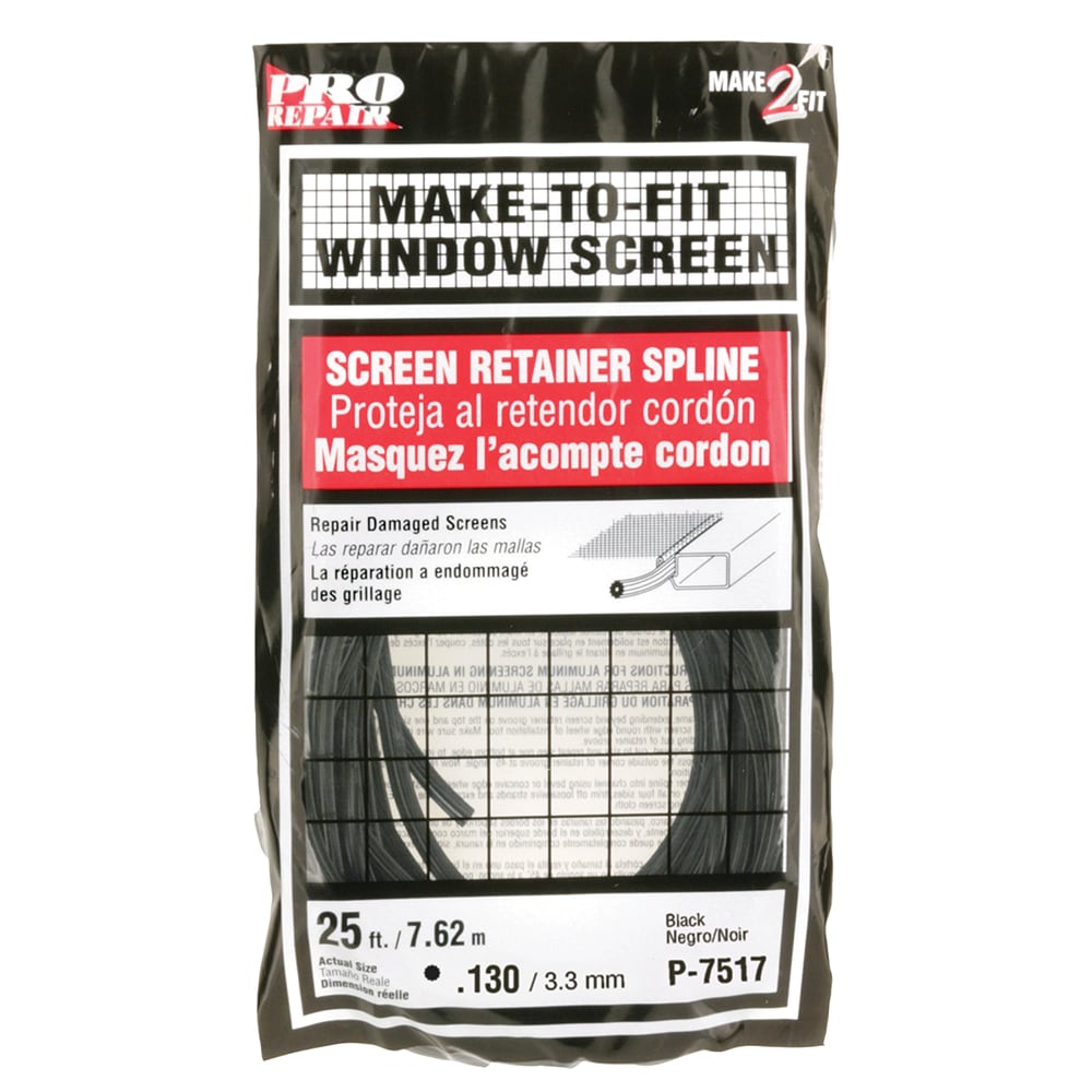 Prime-Line P 7517 Make-2-fit P 7517 Screen Retainer Spline, 0.130 Inch, 25 Foot., Black (single Pack)