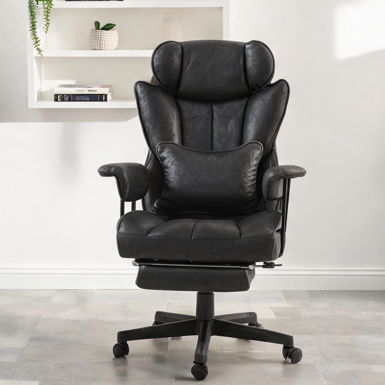 BBabe Office Chairs with Black Microfiber Cloth and 11.8 x 11.9 x 19.1 in Storage 396-lb Capacity
