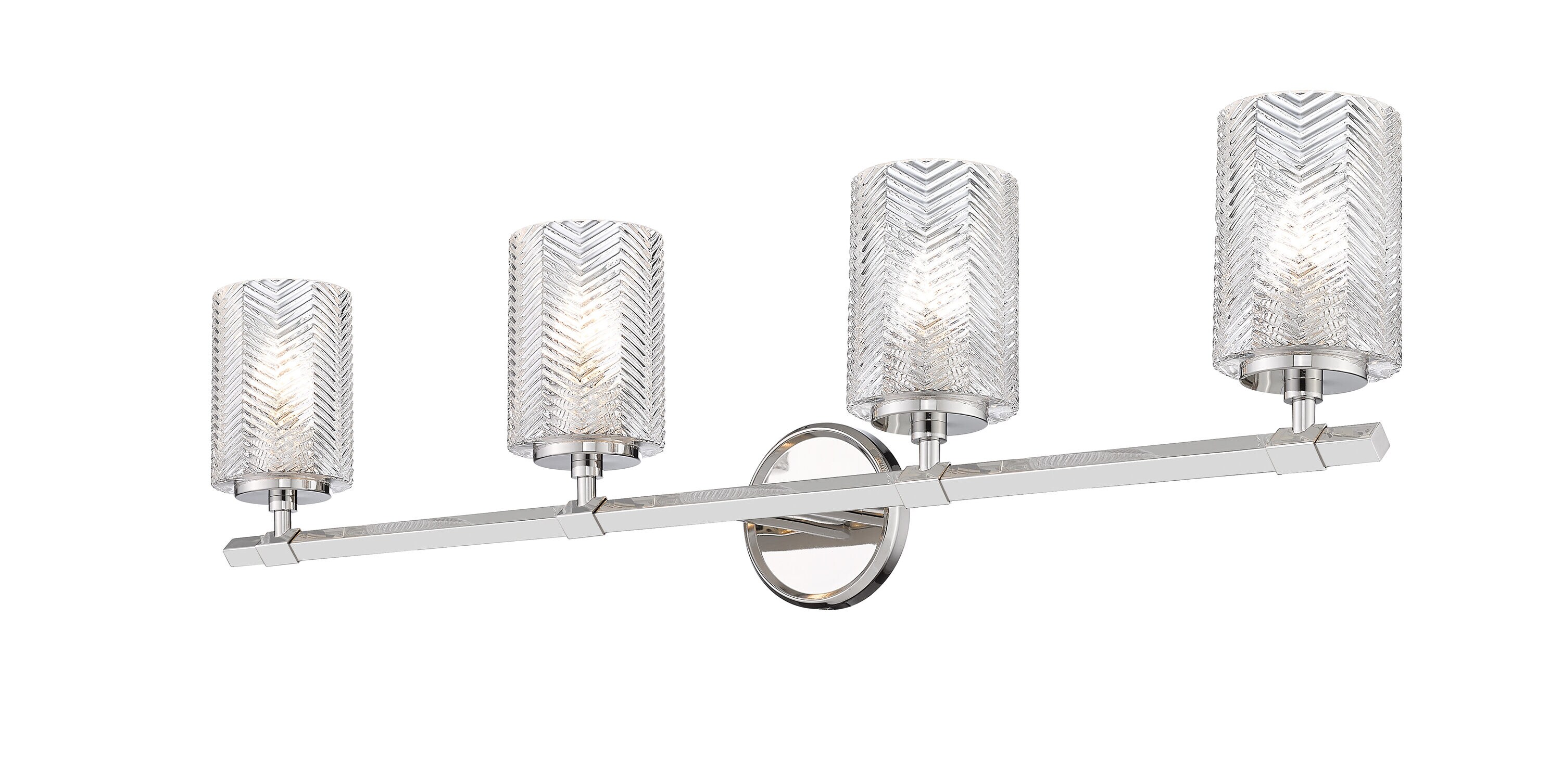 Z-Lite 1934-4V-PN Dover Street 33-in 4-Light Polished Nickel Transitional Vanity Light