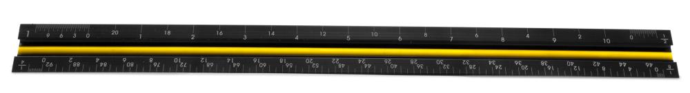 WEN ME333R 12 in. Aluminum Triangular Architect Ruler with Laser-Etched Imperial Drafting Scales