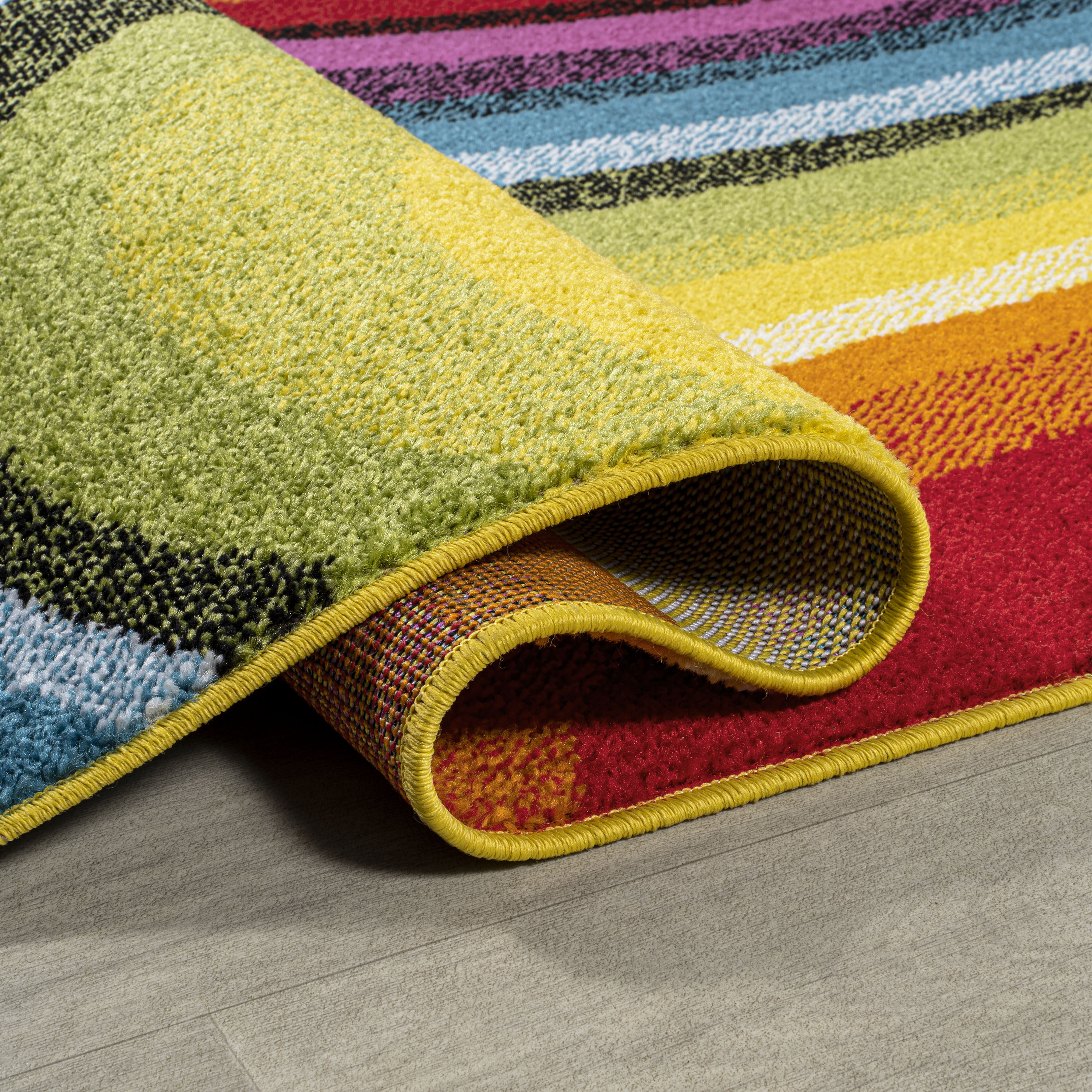 Colorful Abstract Swirl Multicolor 5 x 8 Area Rug