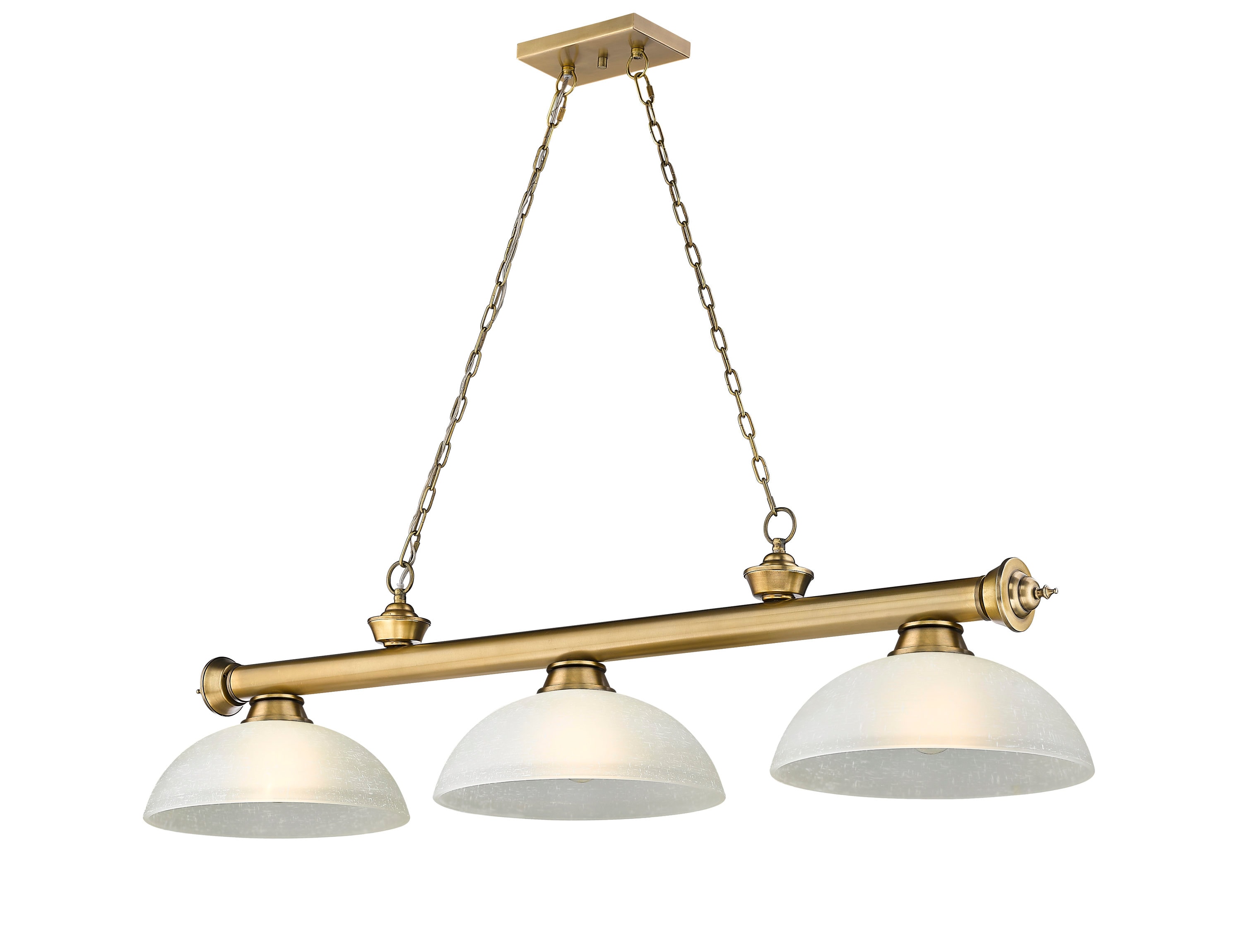 Brass pool table store lights