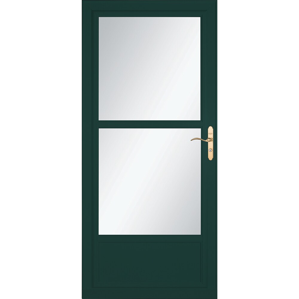 LARSON Tradewinds 36-in x 81-in Green Mid-View Aluminum Storm Door