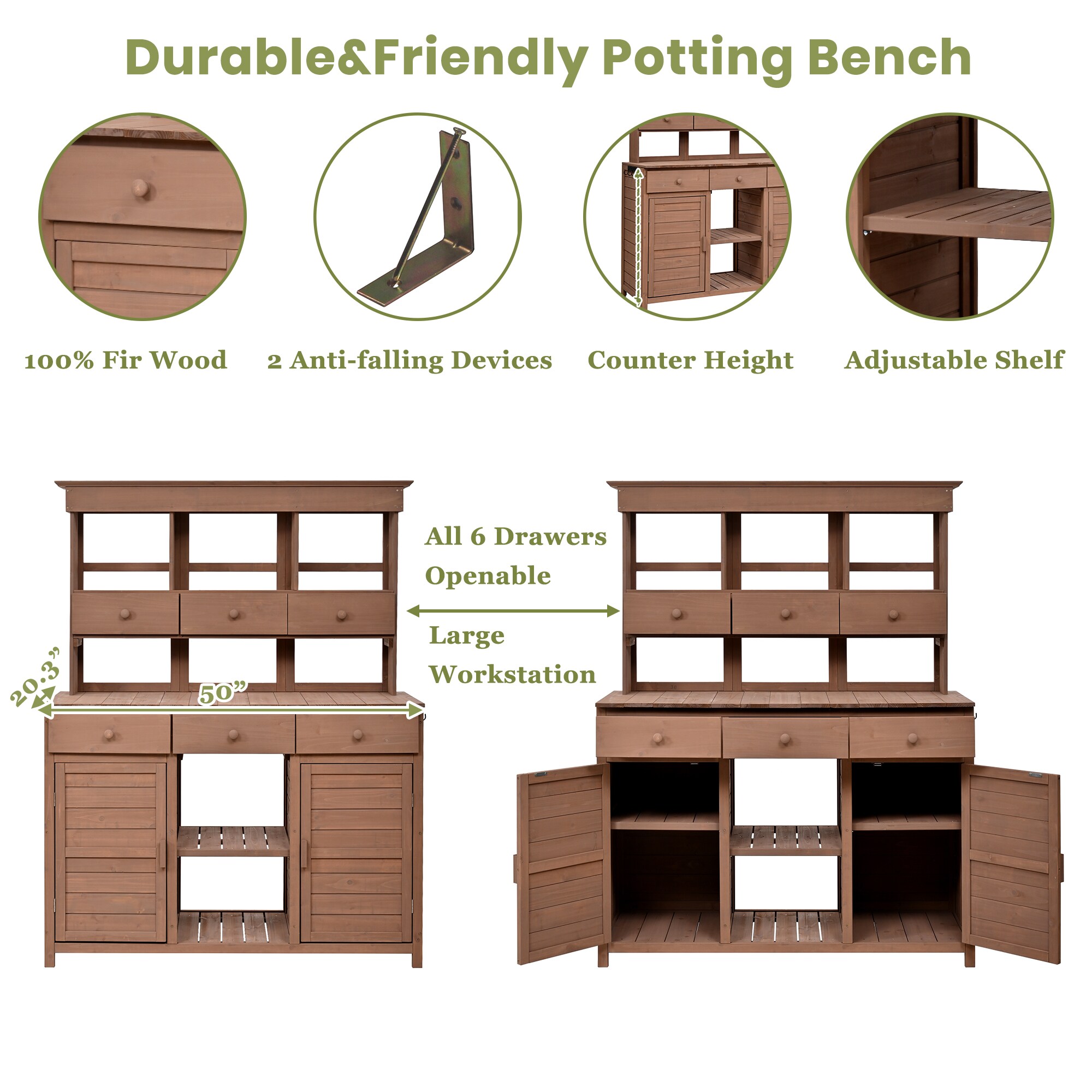 Kahomvis G243-QP717-09 Potting-Benches - View #5
