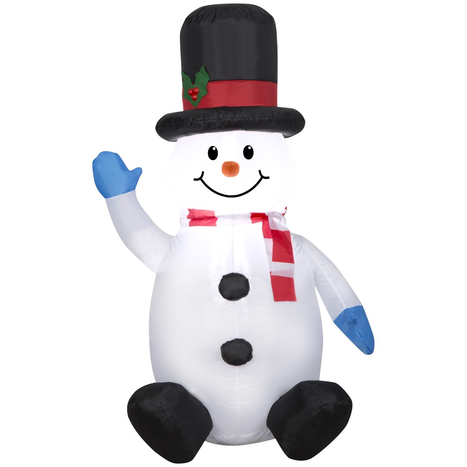 Gemmy EJD9096833 Airblown Christmas Inflatable Snowman with Tall Top Hat 48 In Inflatable