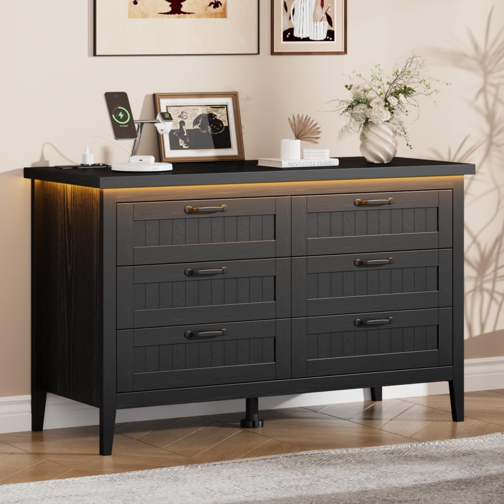 mens dresser IdealHouse Modern Wide 6 Drawer for Bedroom - Antique White Wooden Chest Metal Color:Steel Blue 2026-01-06T21:21:34Z Golden Snowflake Women's Sweater contemporary and more