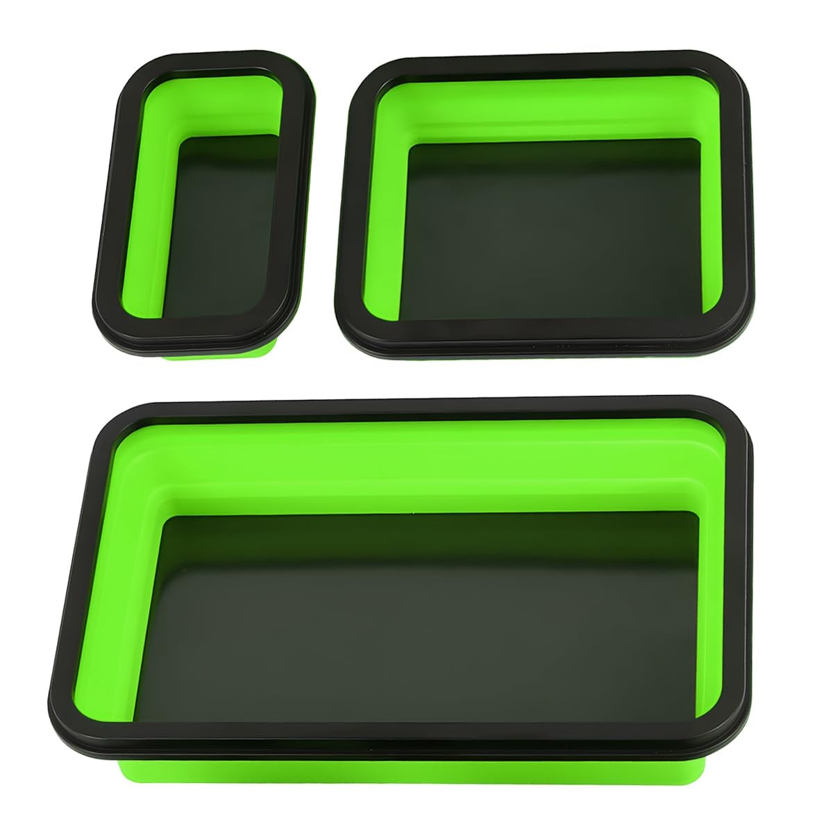 CYIKE -  Collapsible Magnetic Parts Tray Set Silicone Foldable Magnetic Tool Tray in Three Sizes ...
