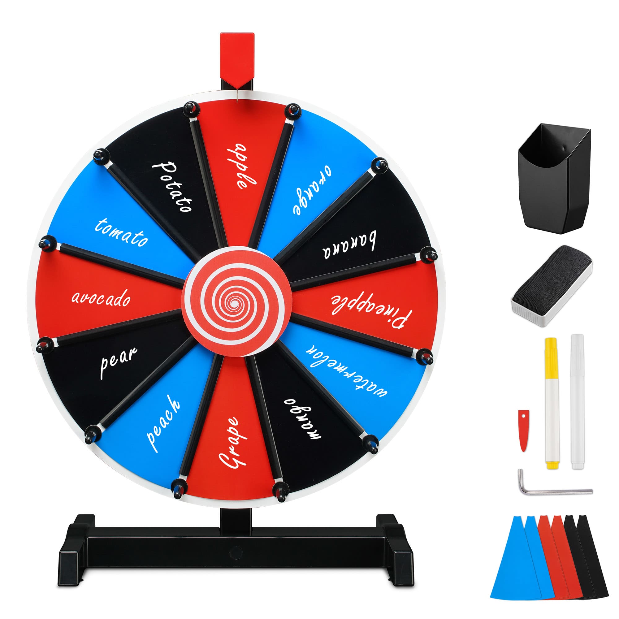 Yescom 35PRW019-1512-DIY-LO WinSpin 15IN Tabletop DIY Color Prize Wheel 12 Slot Editable Spin Game Trade Show