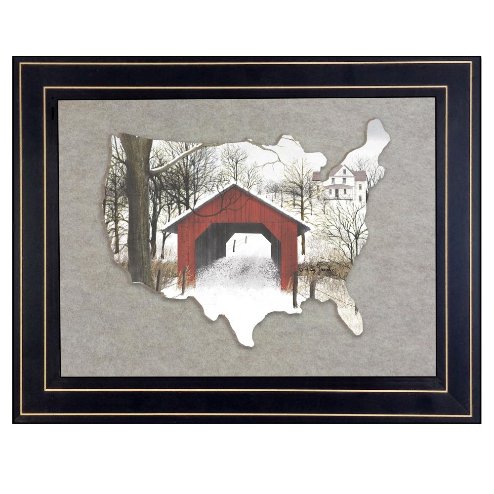 Trendy Decor 4U BJ165USA-E-704G Black Wood Framed 15-in H x 19-in W Vintage/Retro Paper Print