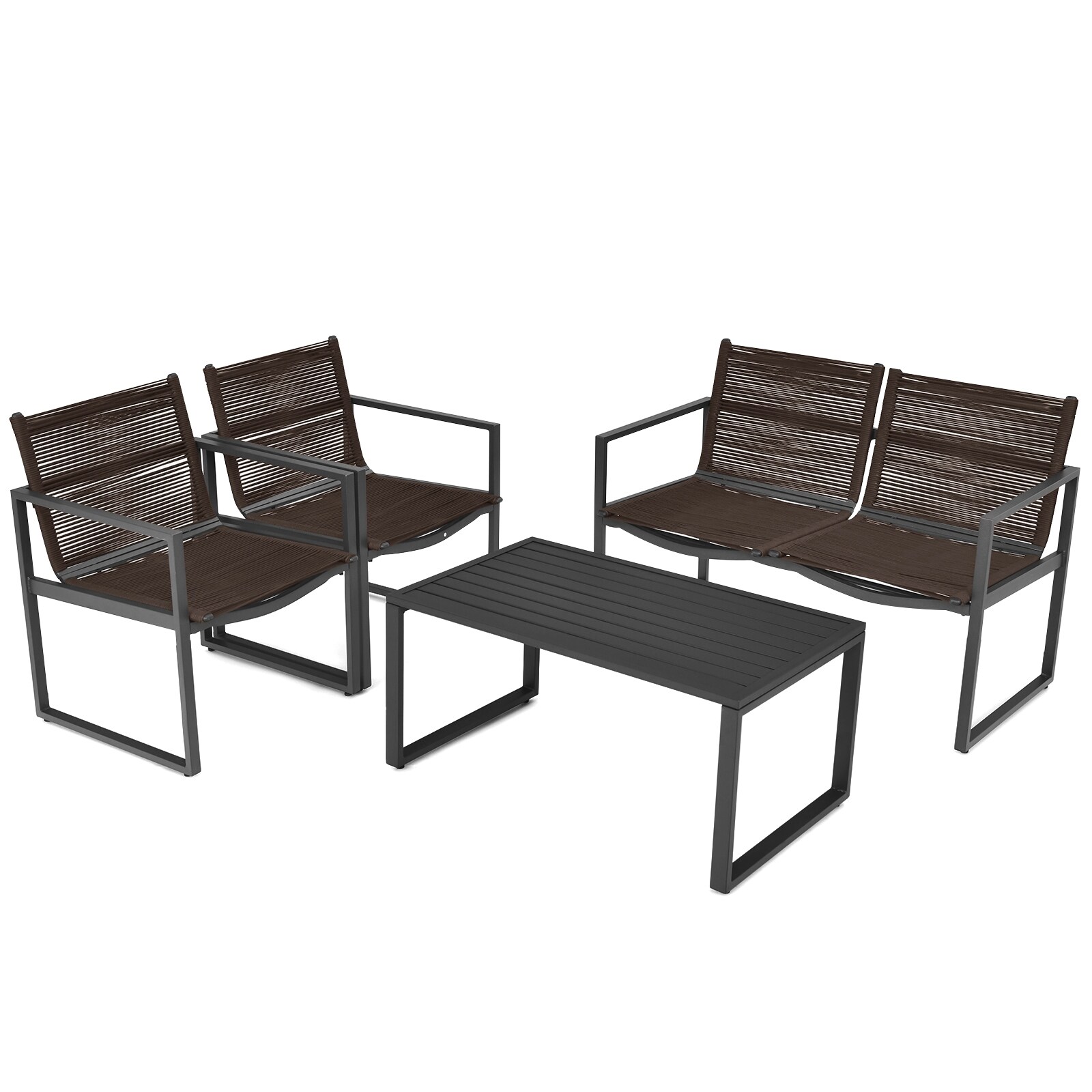 WELLFOR OUS64412 4 -Piece Patio Conversation Set