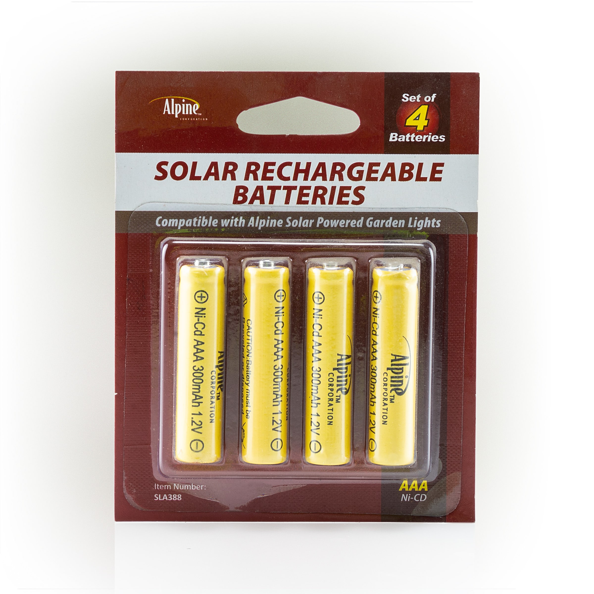 Alpine Corporation Ni-CD Replacements for Solar Powered Garden Lights  Rechargeable Nickel Cadmium (Nicd) AAA Batteries (4-Pack)