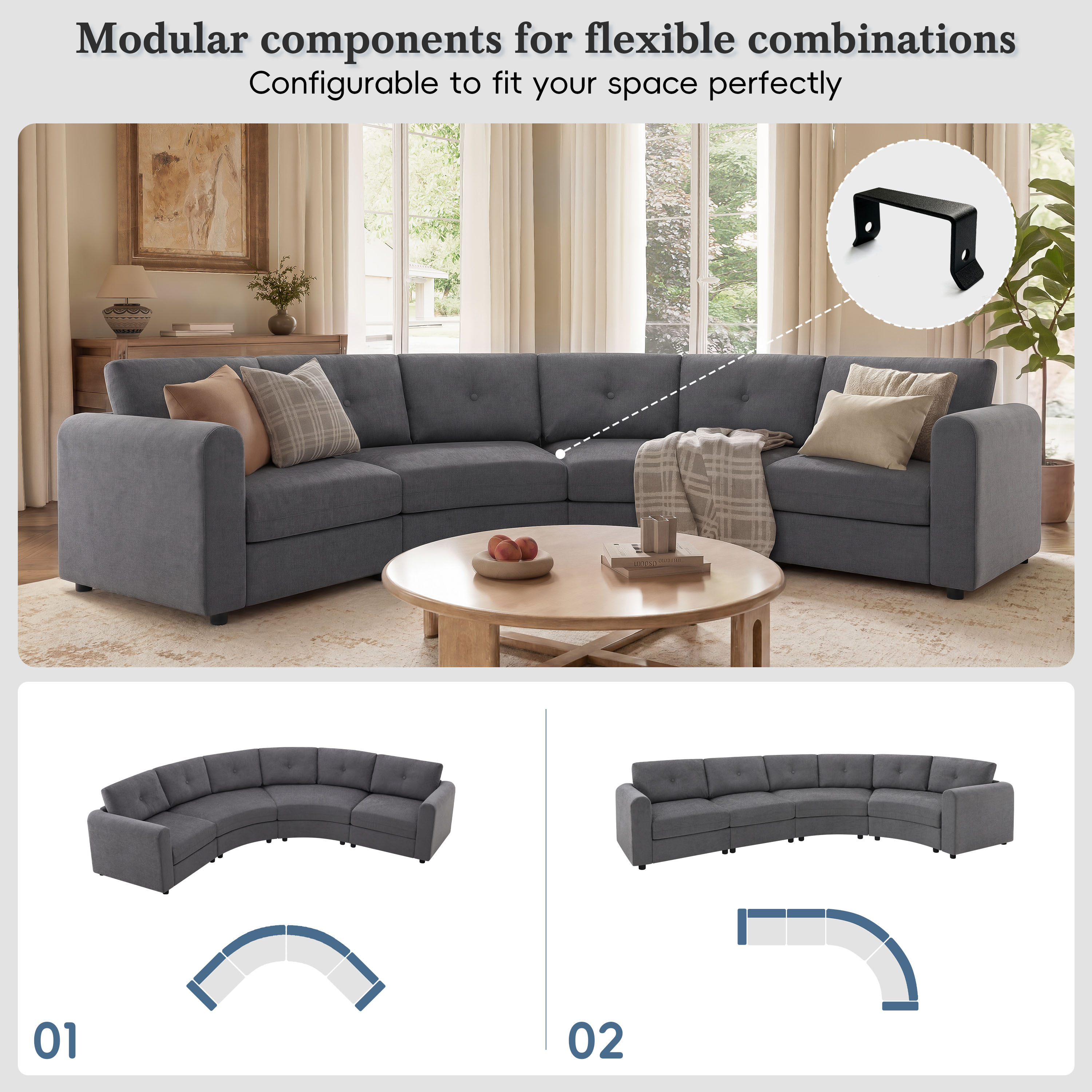 ModernLuxe L3P-N723S9821C Sofas-Loveseats - View #3