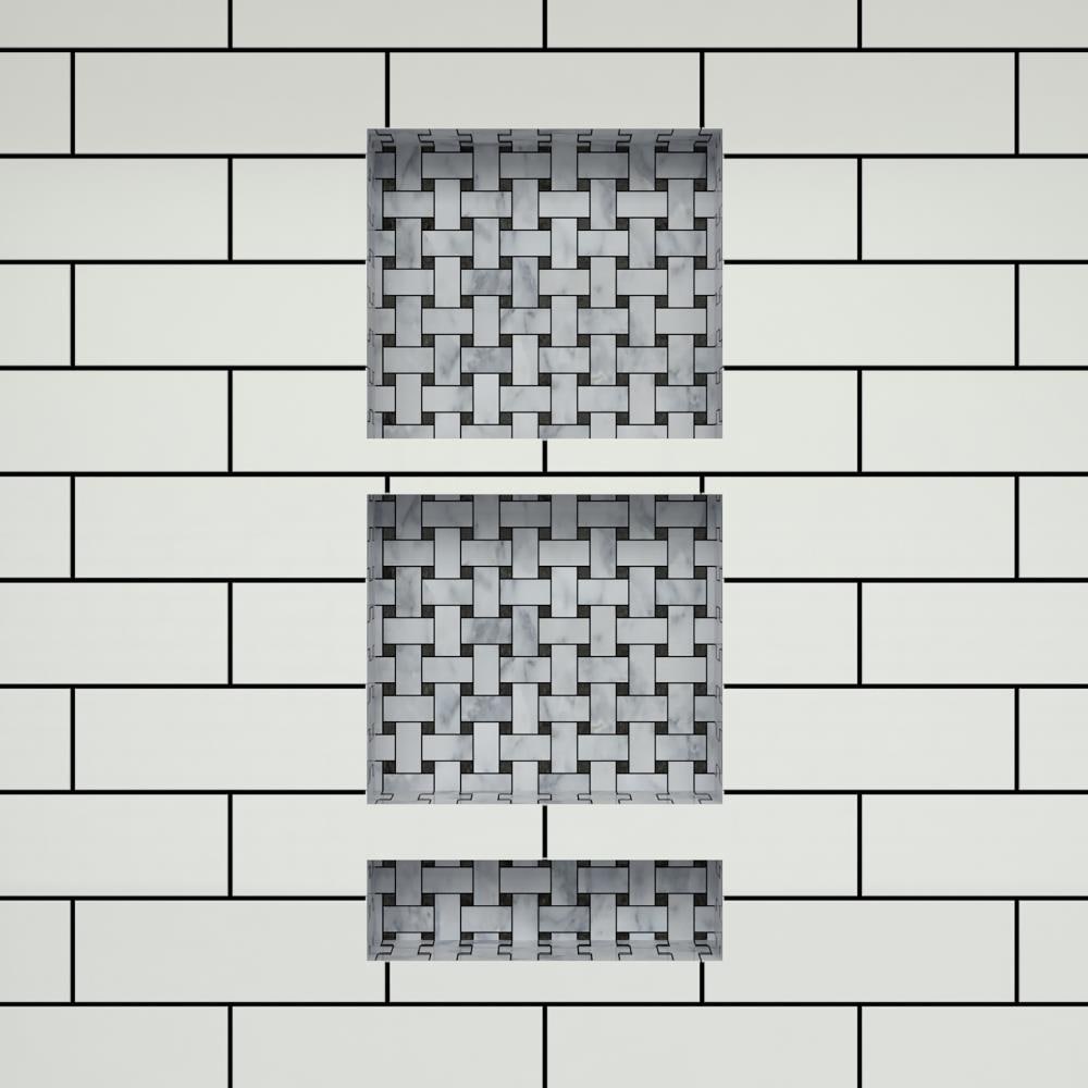 （新品） Tile Redi USA RNT1620S-14-6 Shower Shelf, 16" x 40", Black - 1