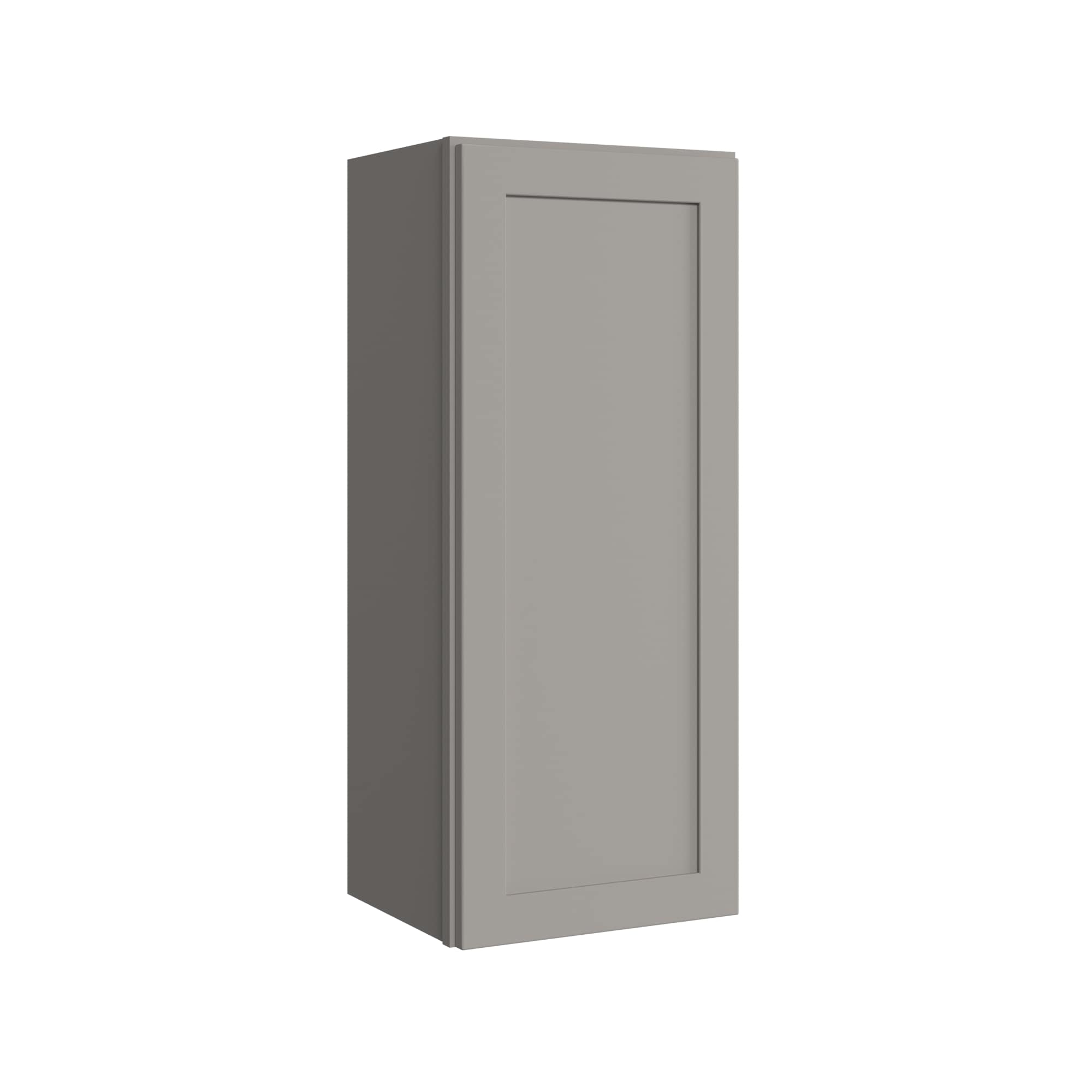 KraftMaid Momentum W1536RG81 Deveron 15-in W x 36-in H x 12-in D Pebble Grey Wall Fully assembled Plywood Cabinet (Recessed Panel Shaker)