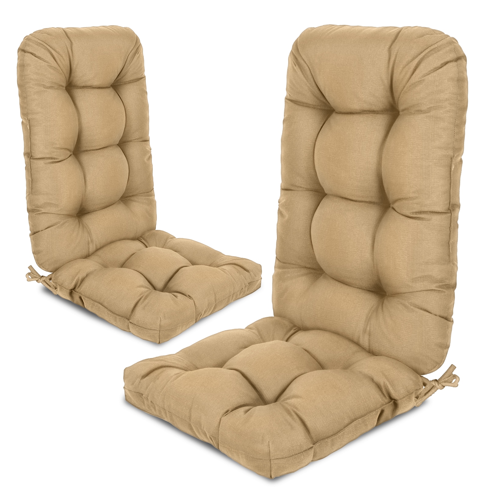 Aoodor A382-PBNBN Tufted Patio Adirondack Chair Cushions 18-in x 20.5-in 2 -Piece Brown Patio chair cushion