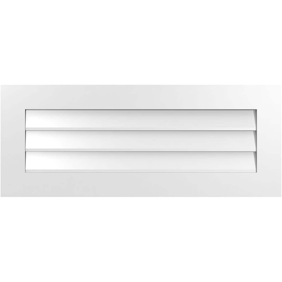 Ekena Millwork GVPVE40X1601SN 40-Inches x 16-Inches Off-white Rectangle PVC Gable Louver Vent