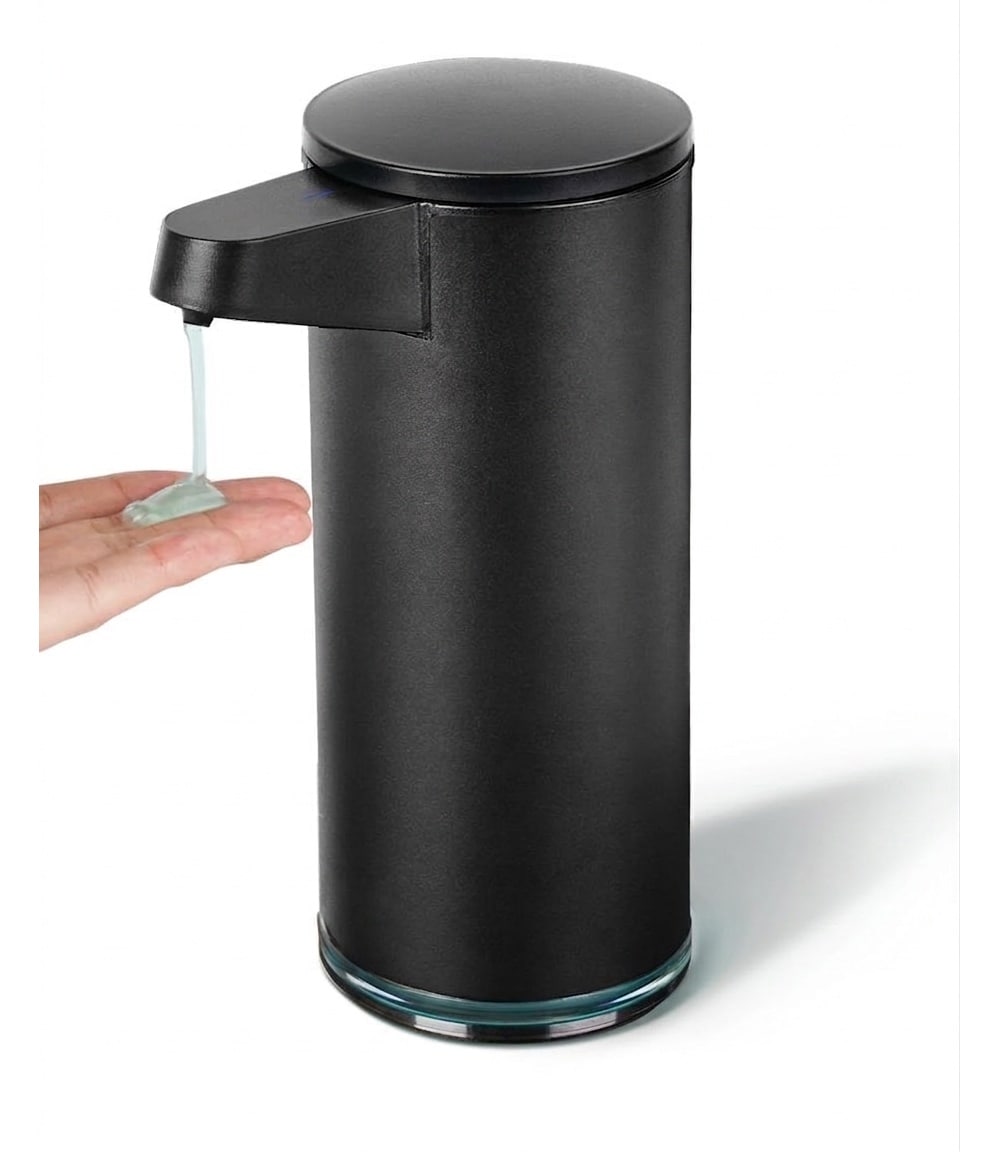 Phyfalip  SensePro Automatic Soap Dispenser Type C Powered Stainless Matte Black for Liquid Soap 12 8 fl oz Bottle Touch Free