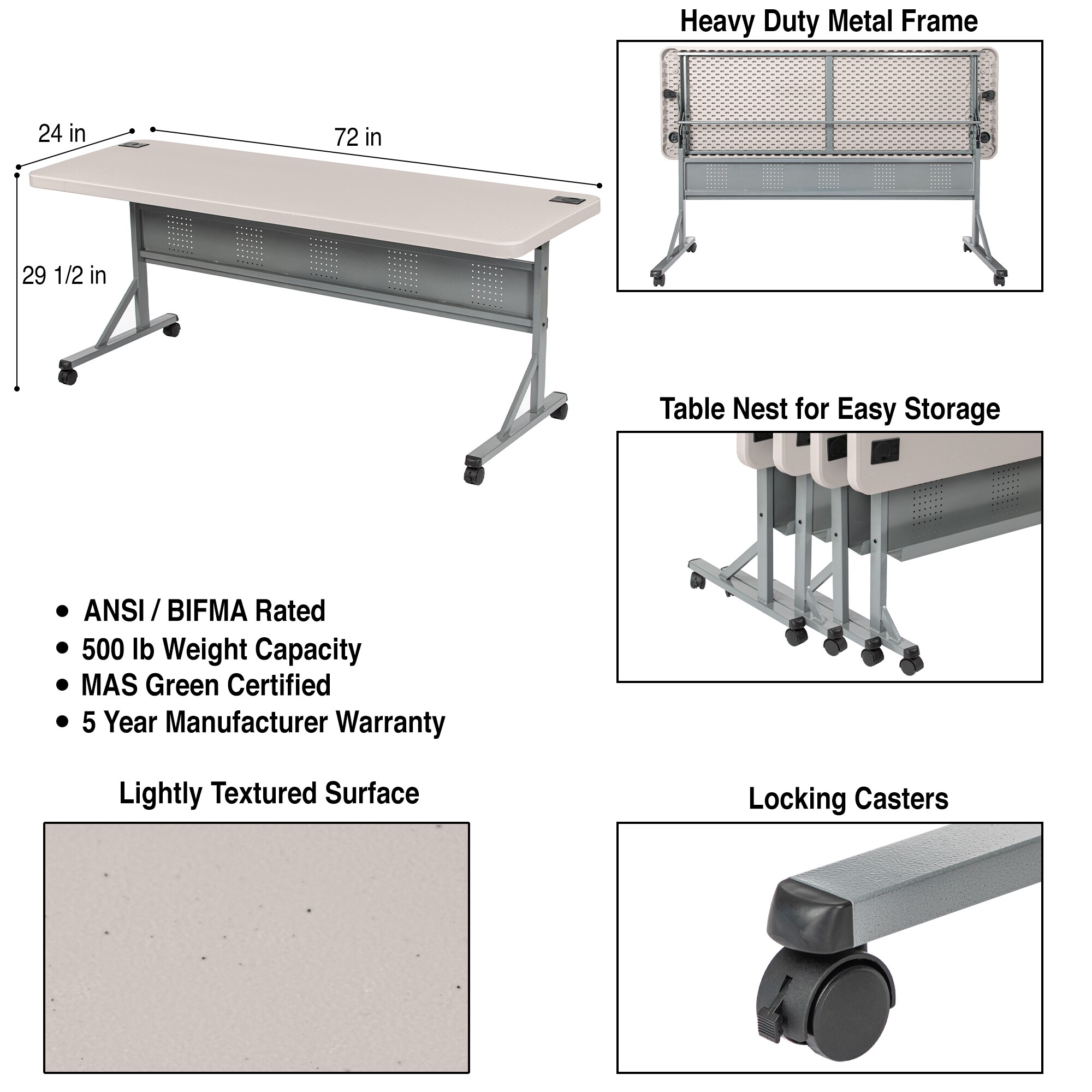 Hampden Furnishings HMDFLP2472CH Folding-Tables - View #5