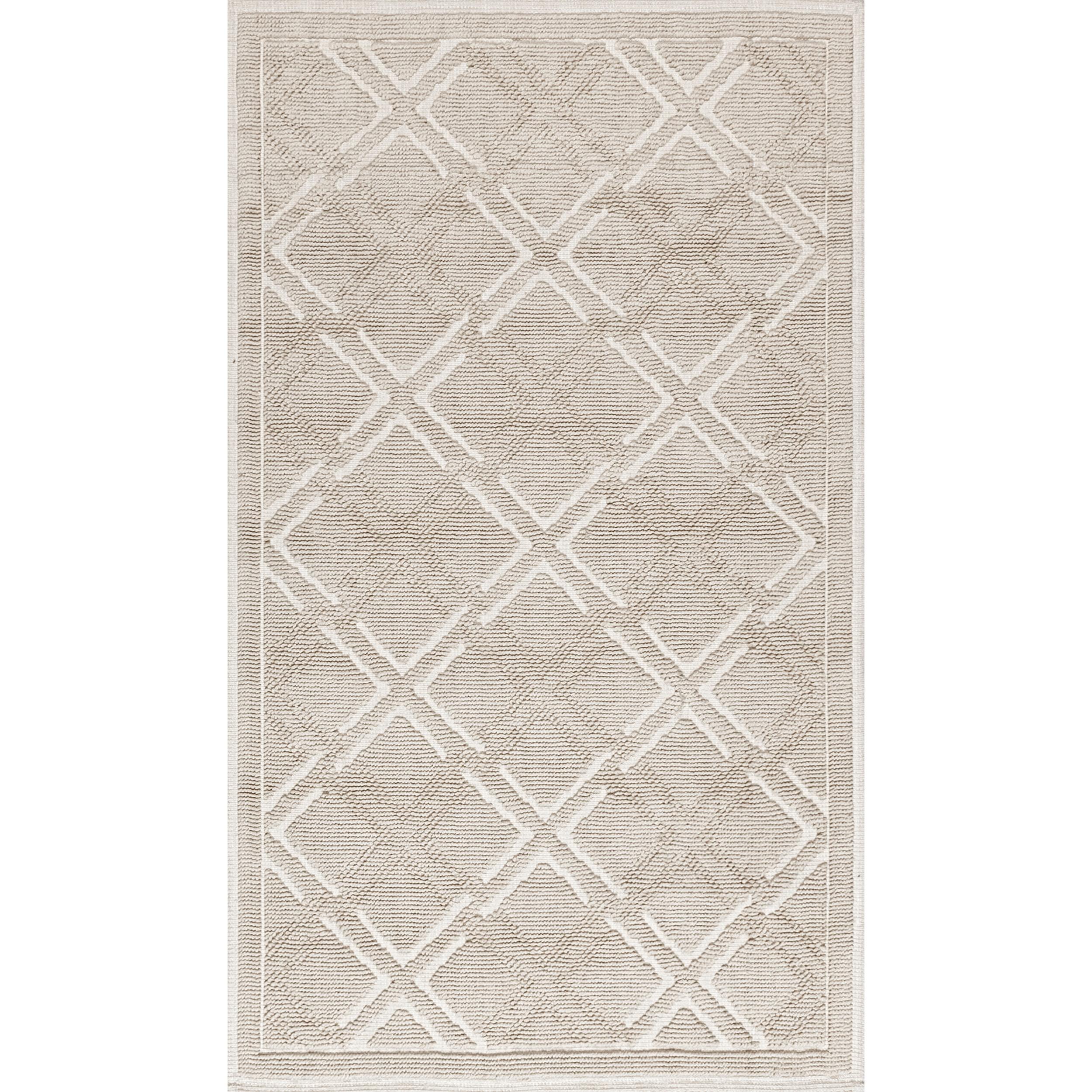 nuLOOM PSKO01B-22039 26-Inches x 45-Inches Ivory Cotton Bath mat
