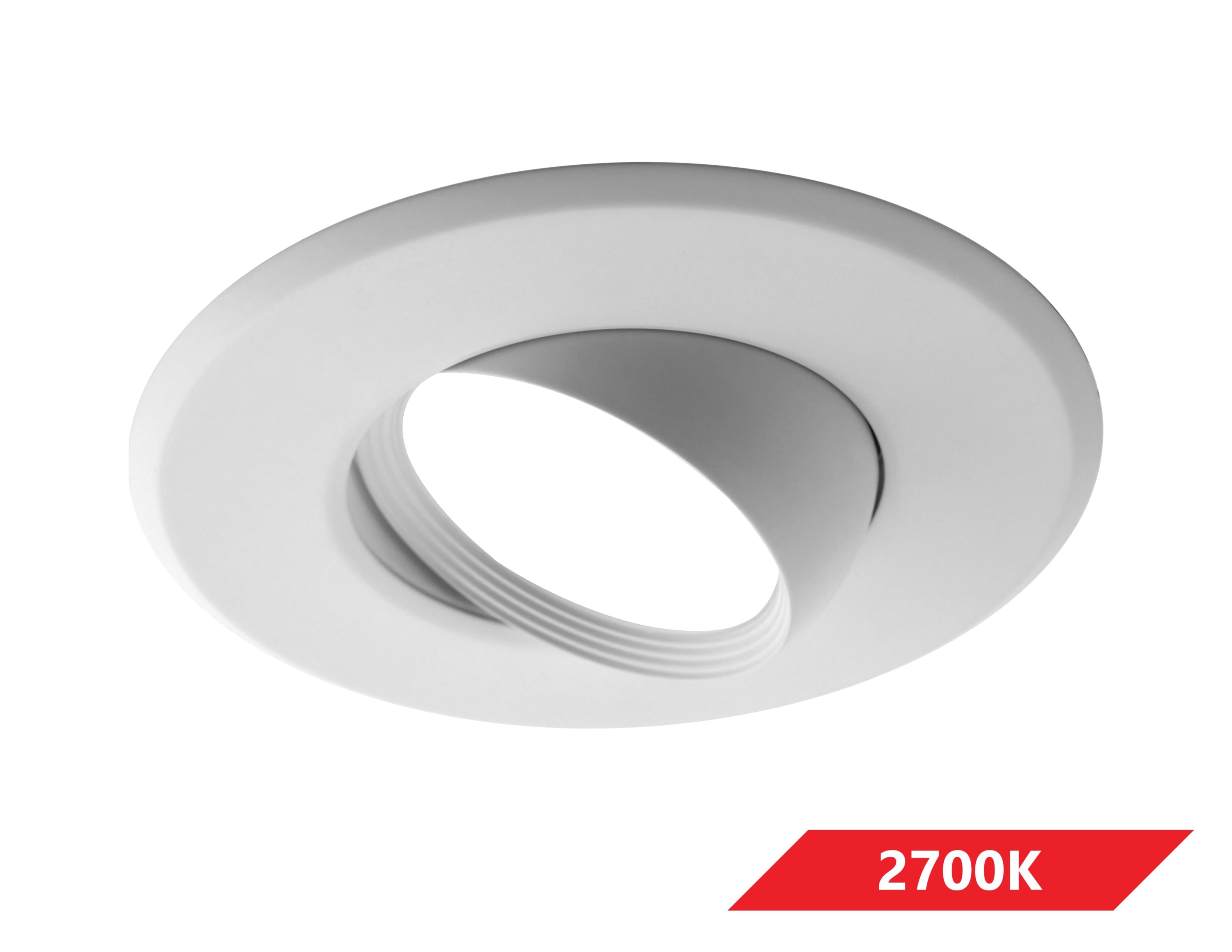 6'' White Aluminum LED Adjustable Recessed Trim