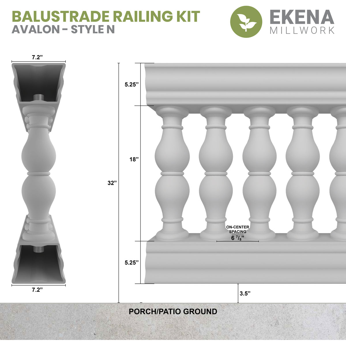 Ekena Millwork BALK32X168AVN railings - View #2