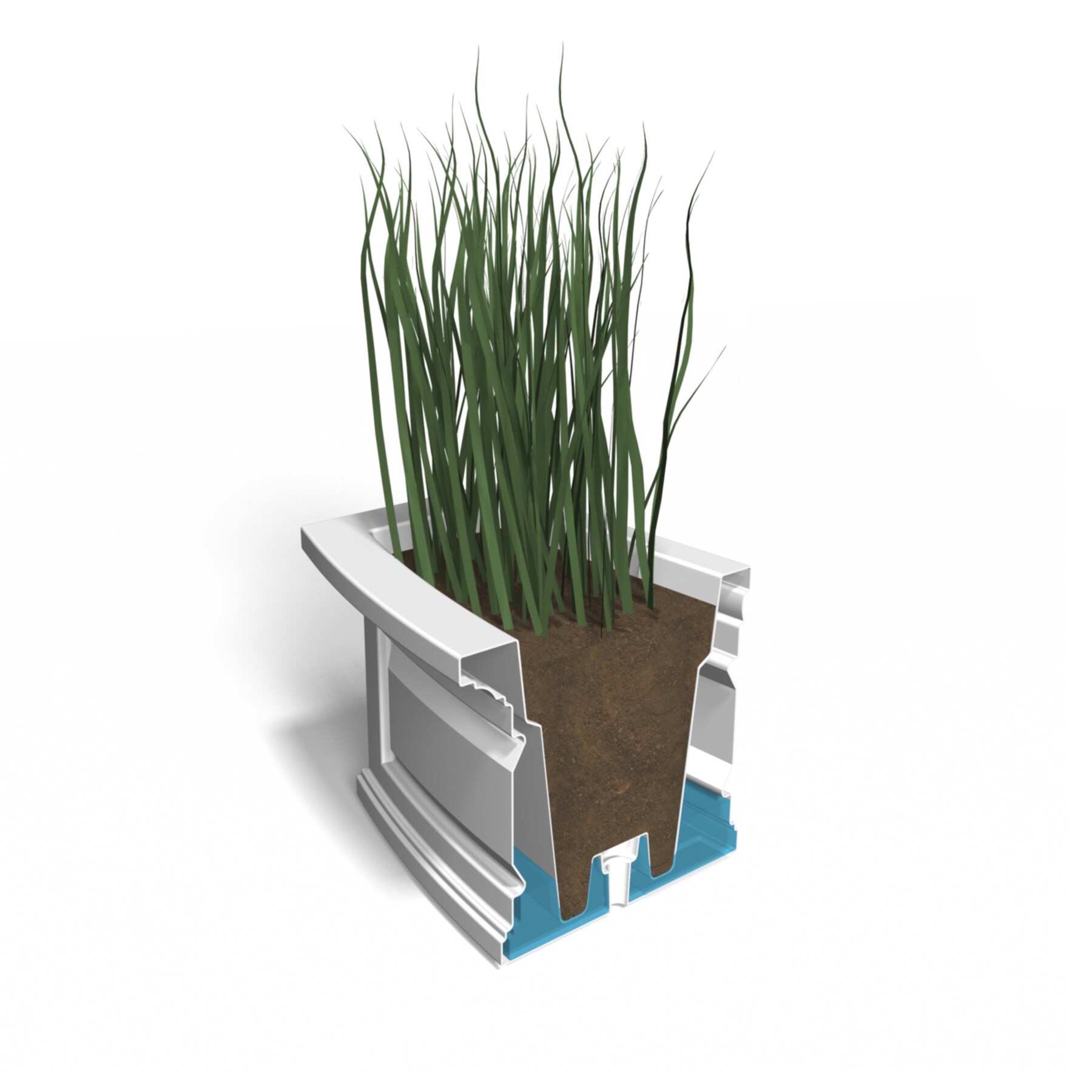 Nantucket White Resin Window Box with Water Reservoir