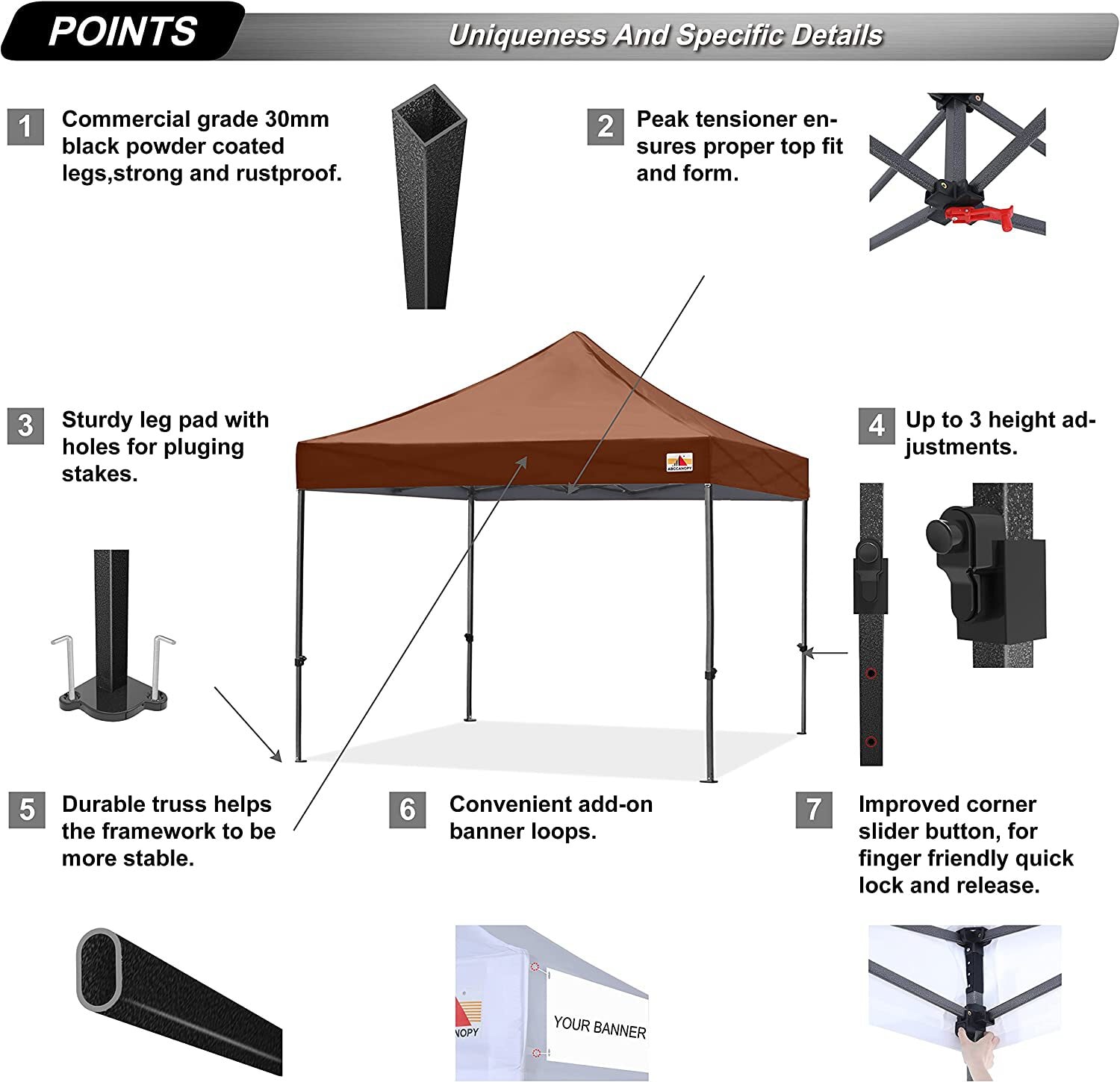 ABCCANOPY 10X10KK-BROWN Canopies-Sl - View #2