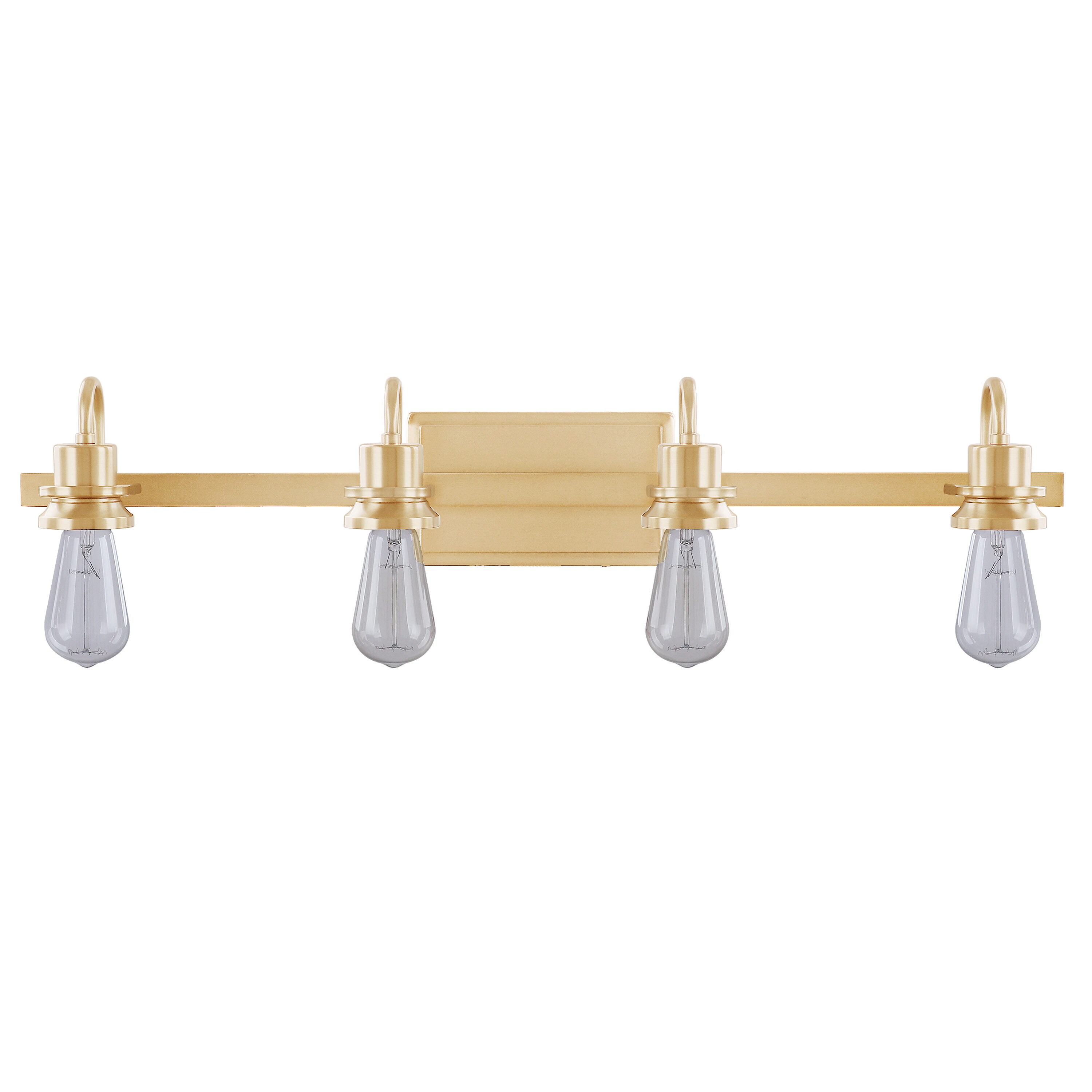 Warm Brass 30-Inch 4-Light Vanity Wall Fixture
