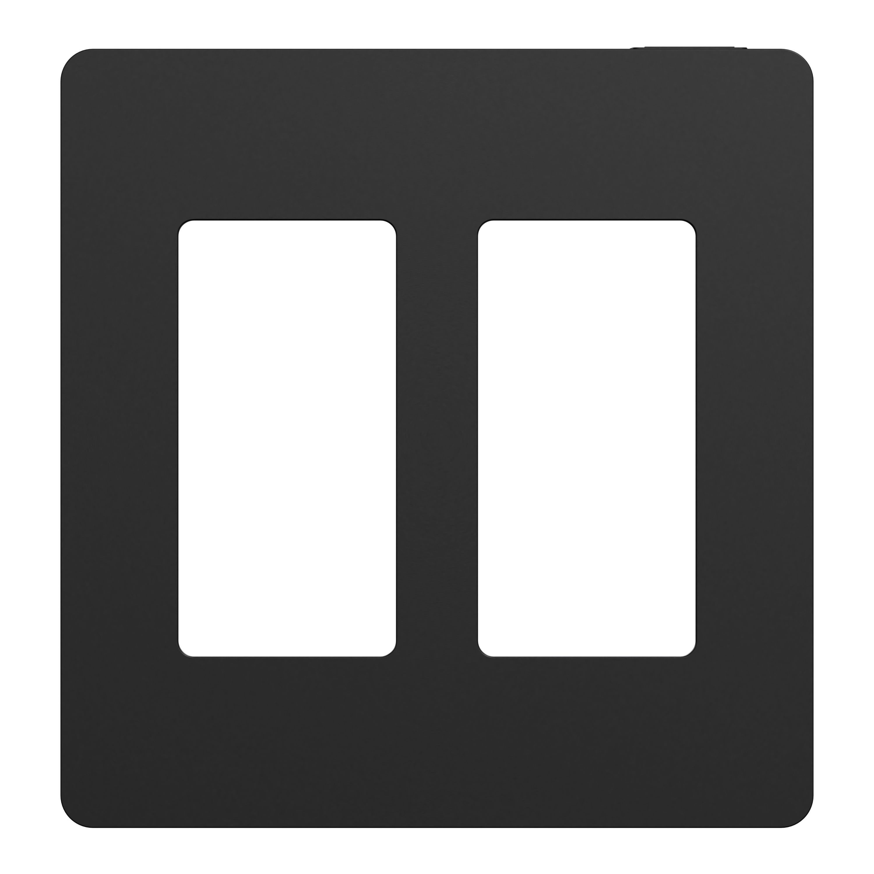 Square D SQWP141002BK X Series 2 -Gang Standard Size Matte Black Polycarbonate Indoor Screwless Decorator Wall Plate