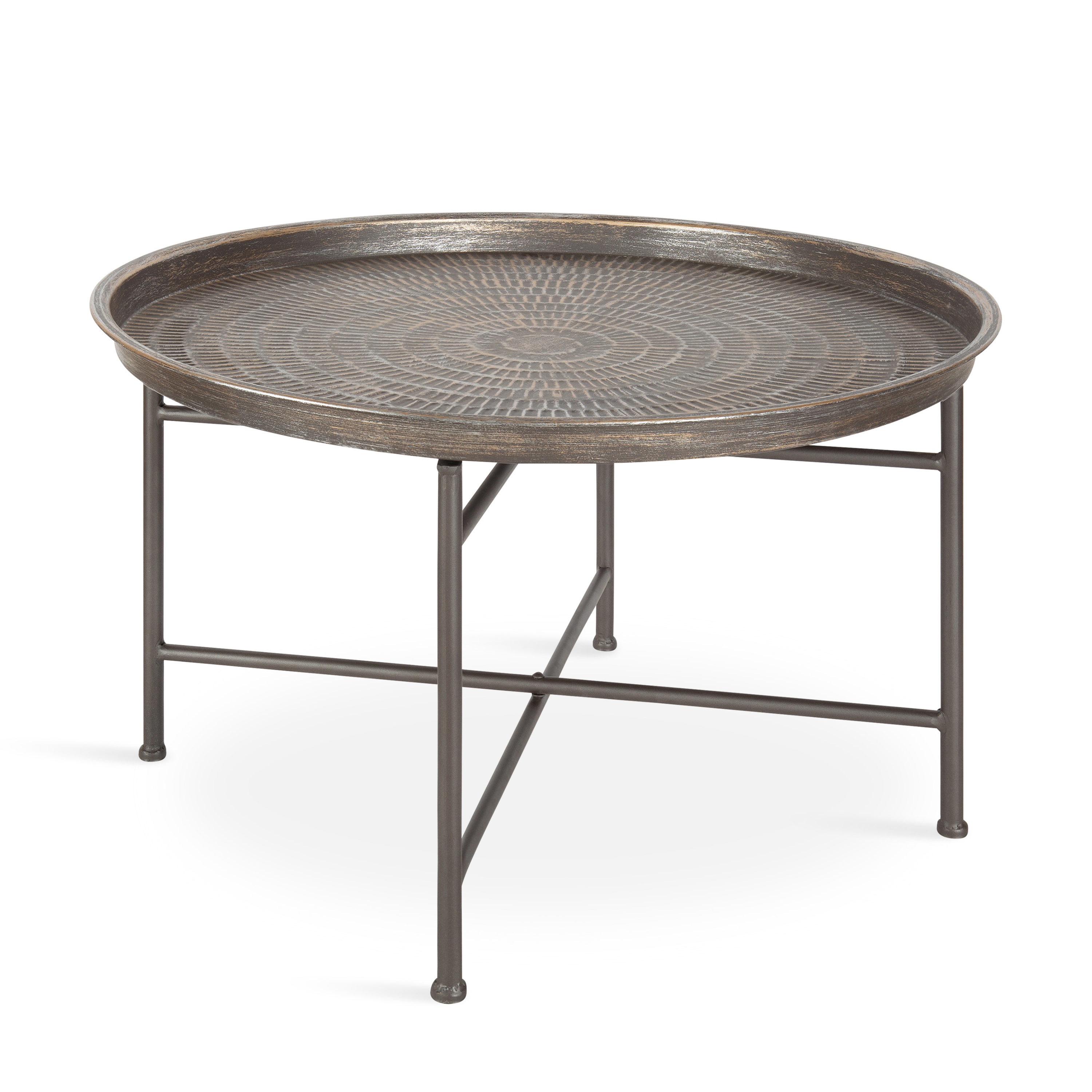 Kate and Laurel 215288 Mahdavi Silver Metal Casual Coffee Table
