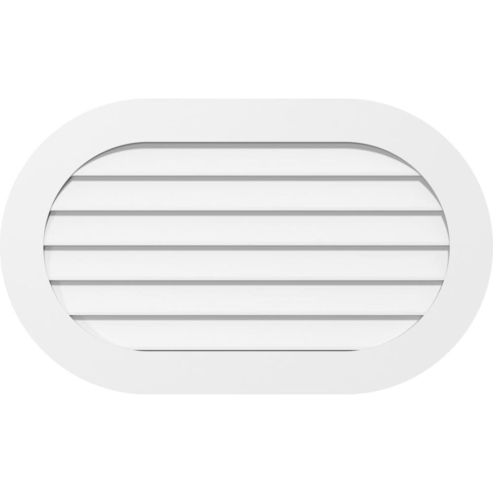 Ekena Millwork GVPRE38X1401SN 38-Inches x 14-Inches Off-white Oval PVC Gable Louver Vent
