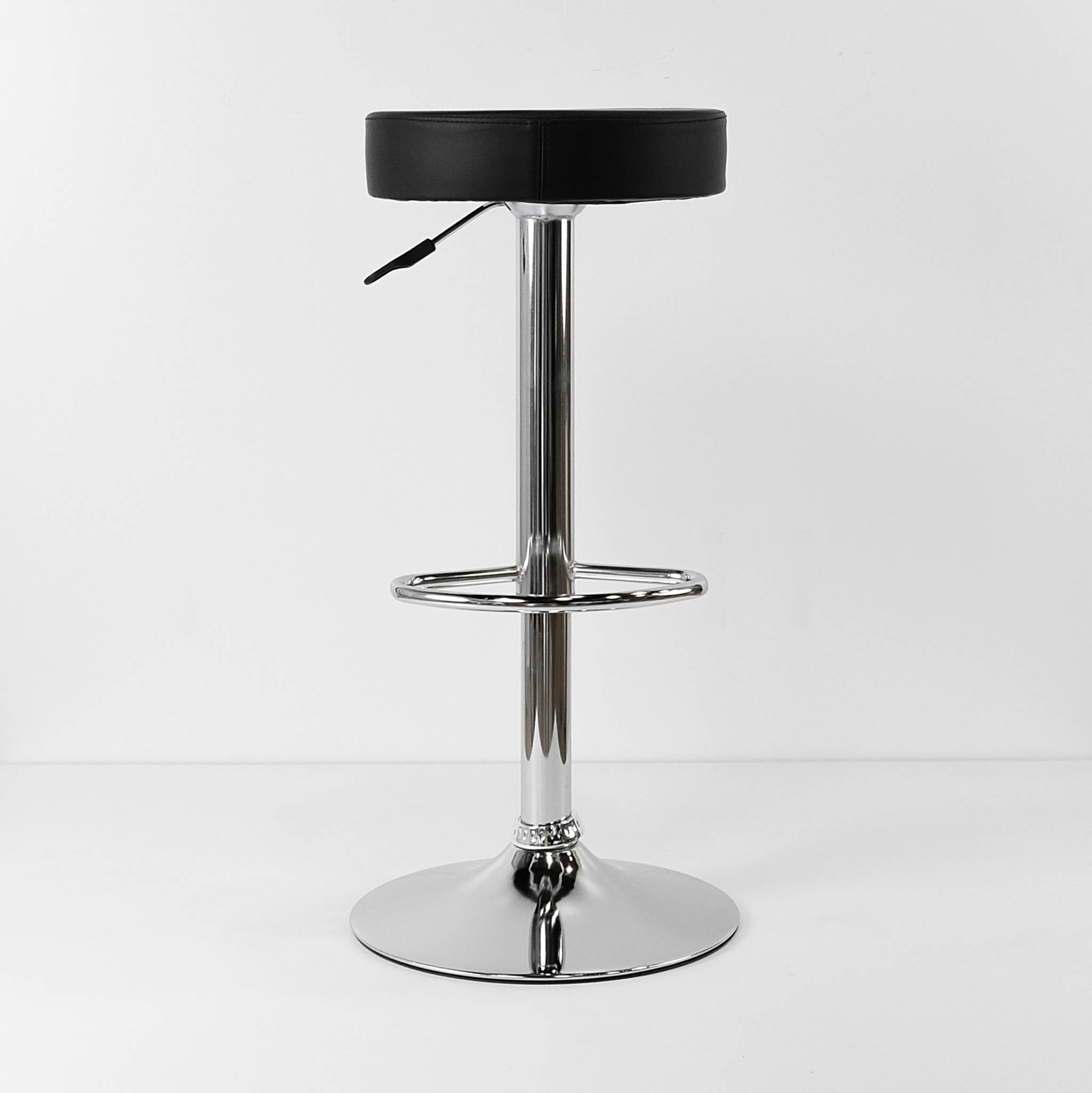  BN-1102-BLACK 2 -Set Black 25.6-in H Counter height Round seat Upholstered Swivel Metal Bar Stool