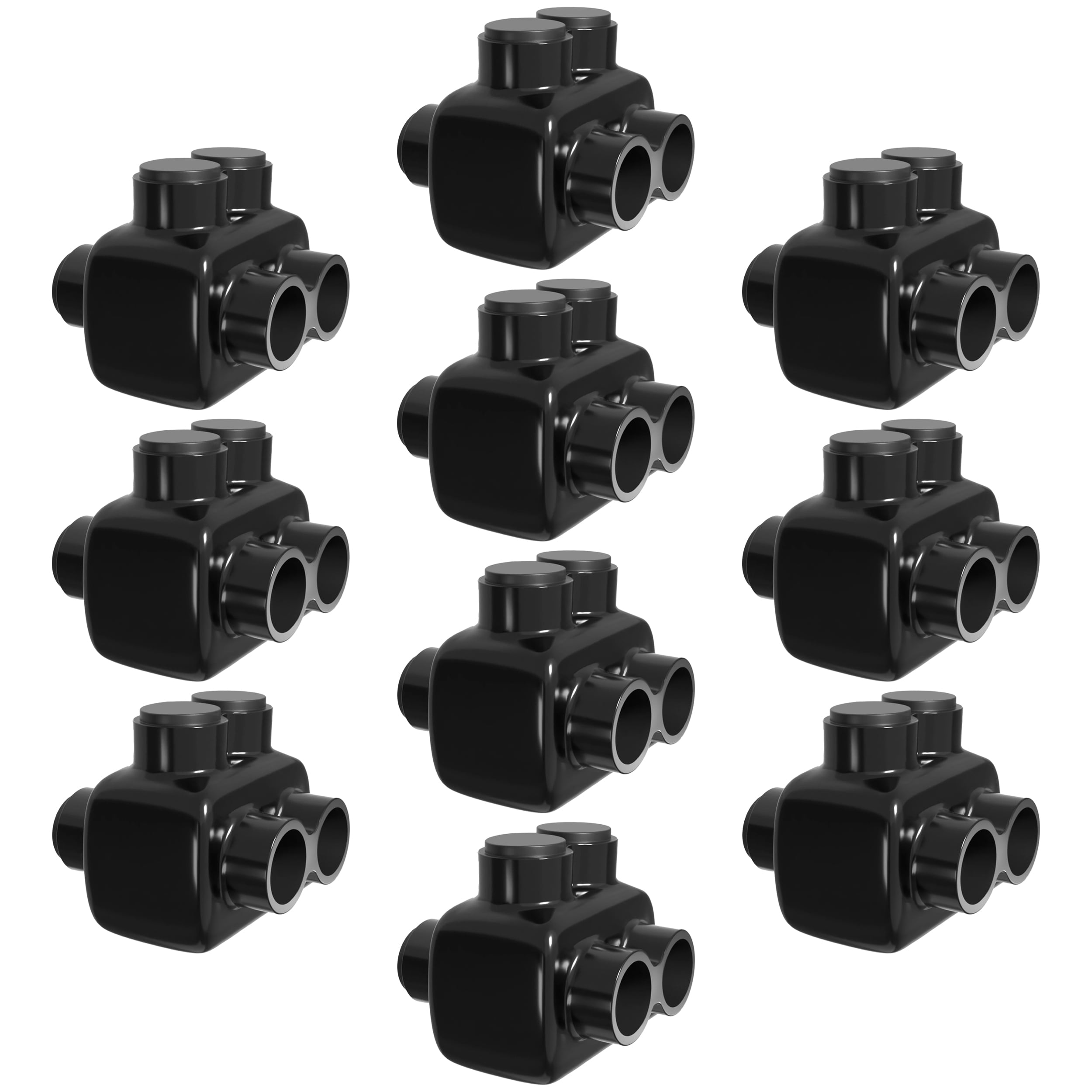 OHLECTRIC High Grade Insulated Wire Connectors 10 Pack 2 Port Double Sided Multi Tap Connector Dual Side 4-14 Wire Range 5/32 Hex Screw Pre Filled Oxide Inhibitor Wire Cable Connectors UL Listed #OL-76671-10