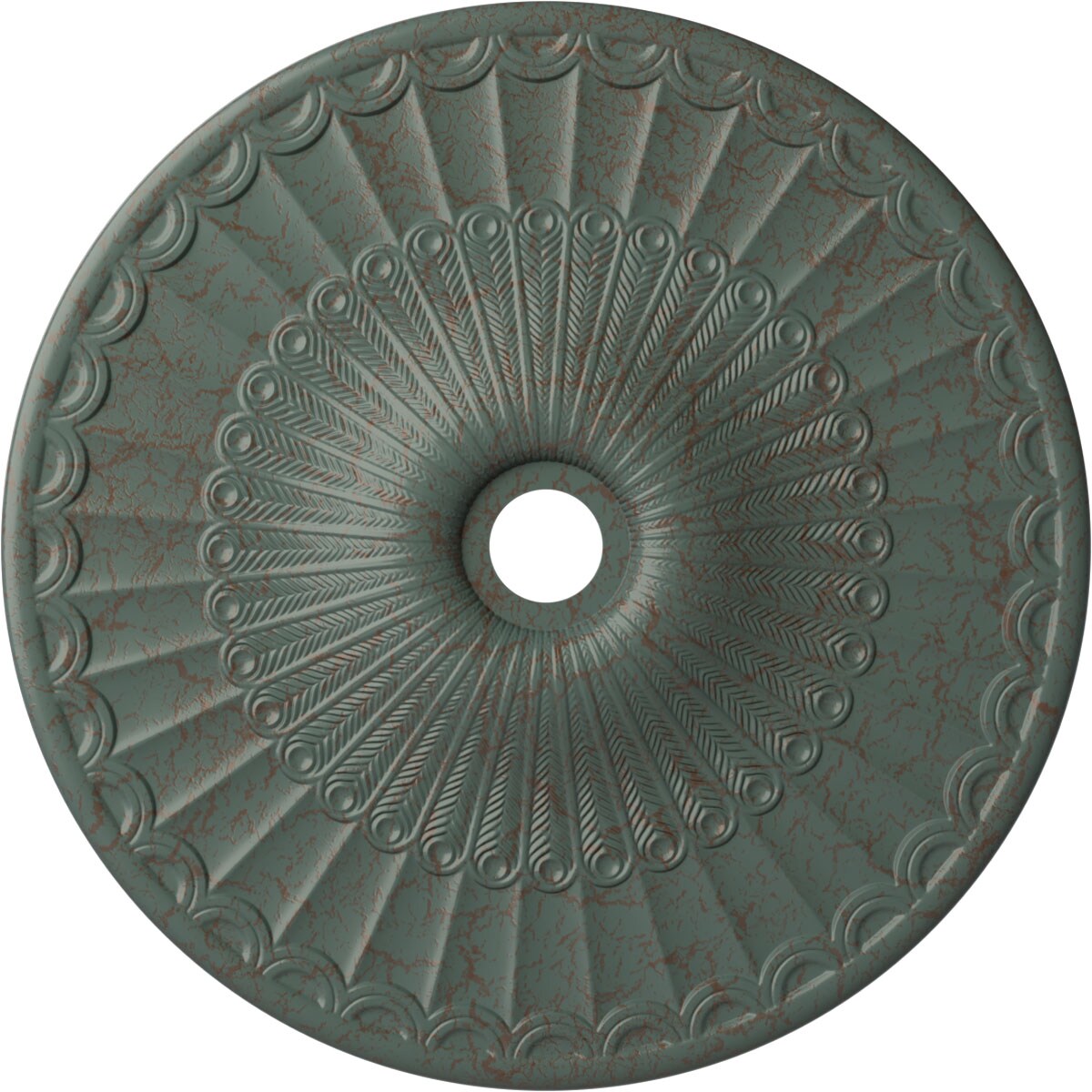 Ekena Millwork CM36GLCBC Galveston 36.625-in W x 36.625-in L Painted Cloud Burst Crackle Polyurethane Whole Ceiling Medallion