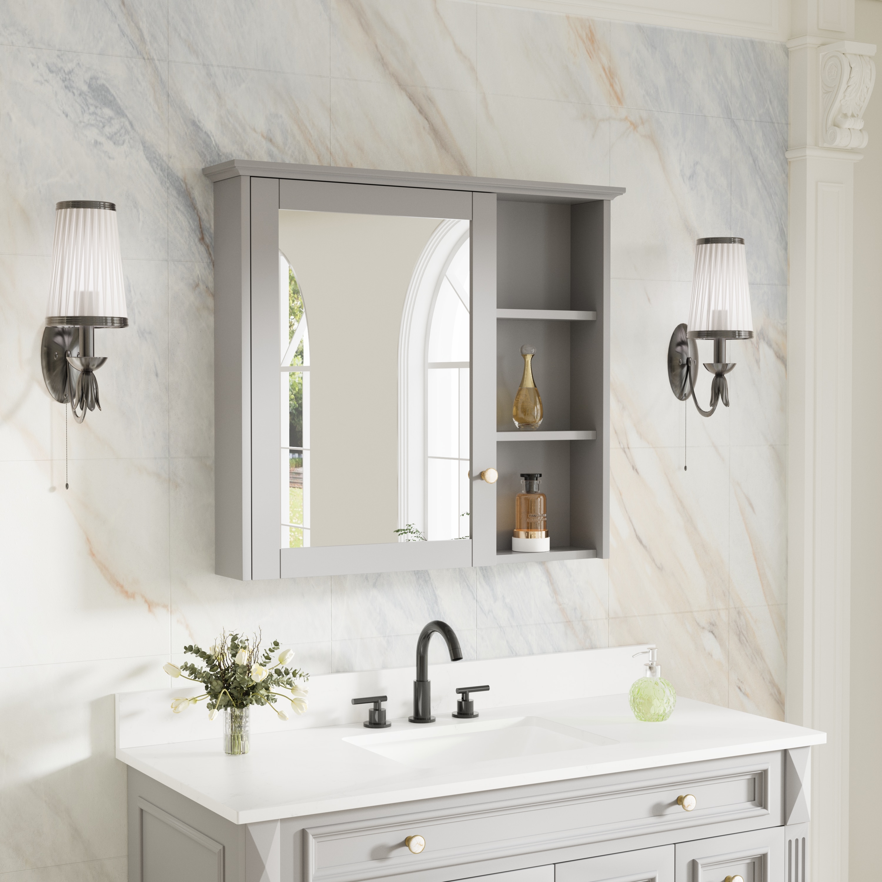 Forclover MF03ZC-WD34TG Bathroom-Medicine-Cabinets - View #5