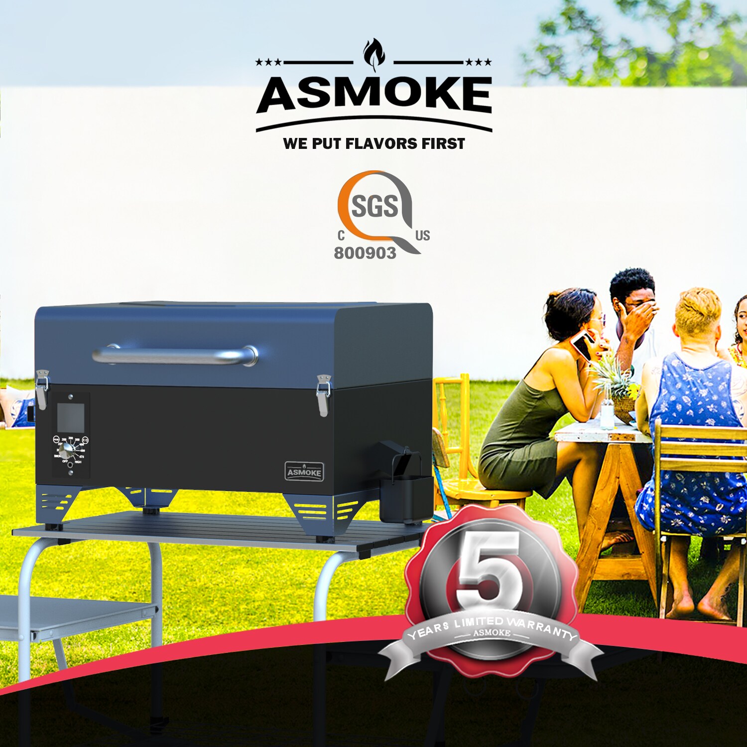 ASMOKE Foldable Grill Table