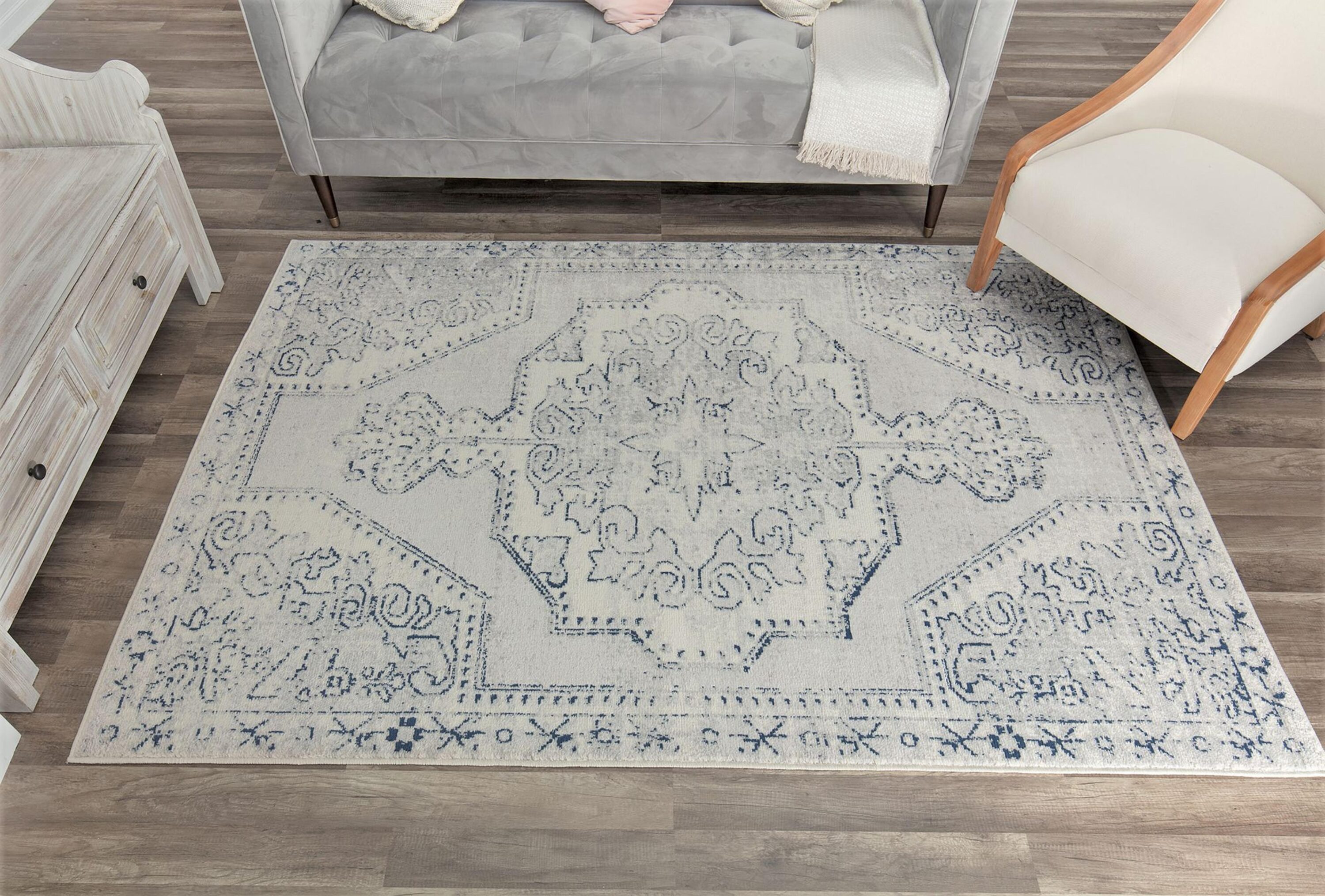 Rugs America 30045 Gabriel 2 x 4 (ft) Loomed Polypropylene Adorned Stone Rectangular Indoor Distressed/Overdyed Area rug