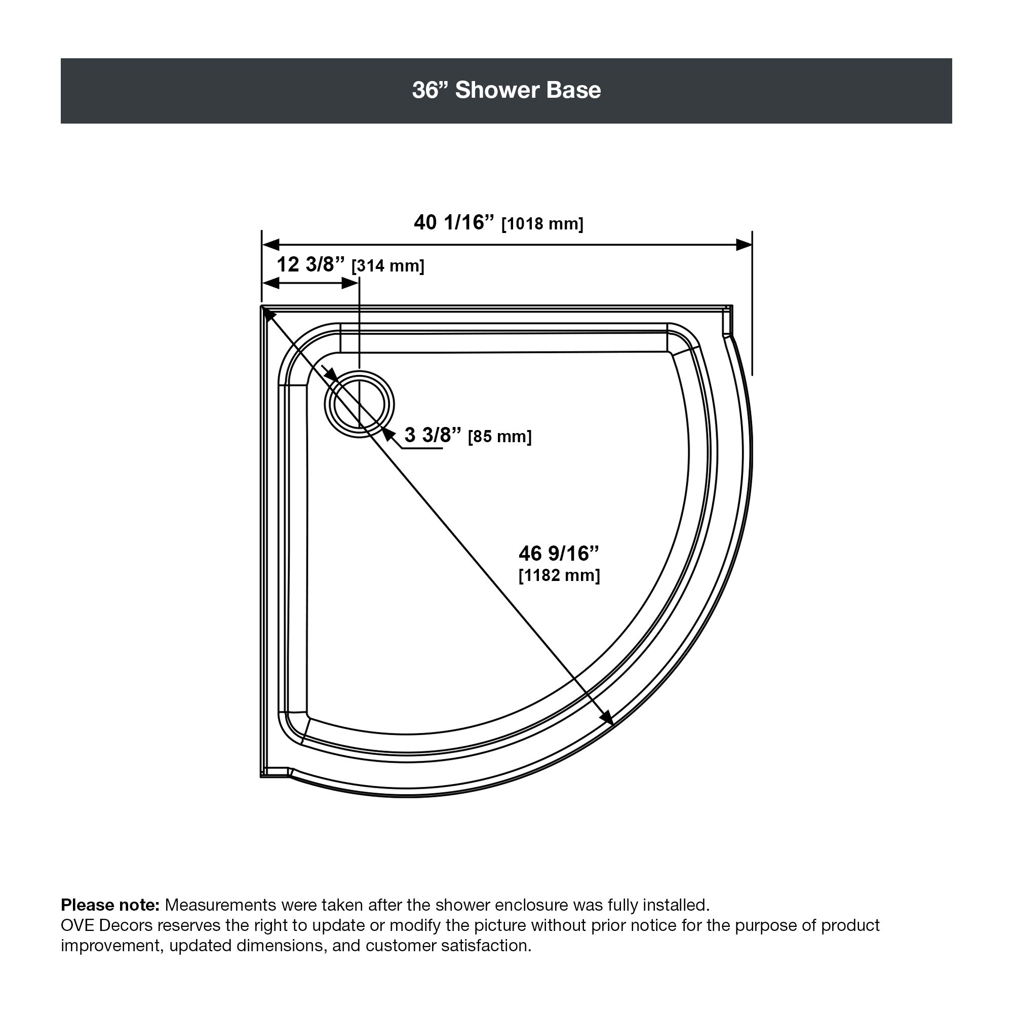 OVE Decors 15SKC-BREF36-BLK Alcove-Shower-Kit - View #13