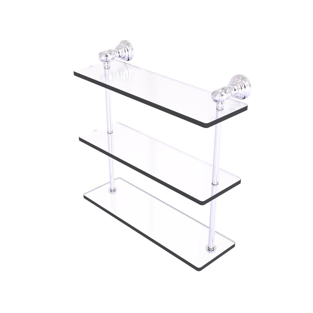 Allied Brass CL-5-16-SCH Carolina Satin Chrome 3 -Tier Wall mount Bathroom Shelf ( 16-in x 16-in x 5-in )