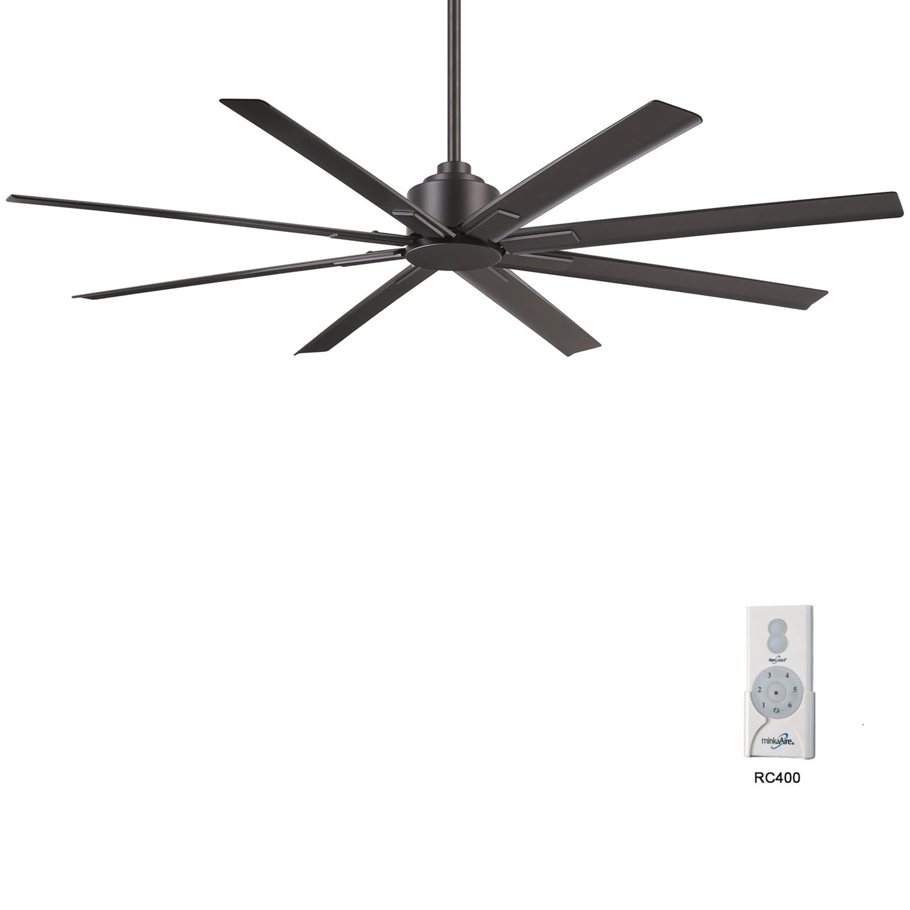 65" Smoked Iron 8-Blade Smart Ceiling Fan with Remote