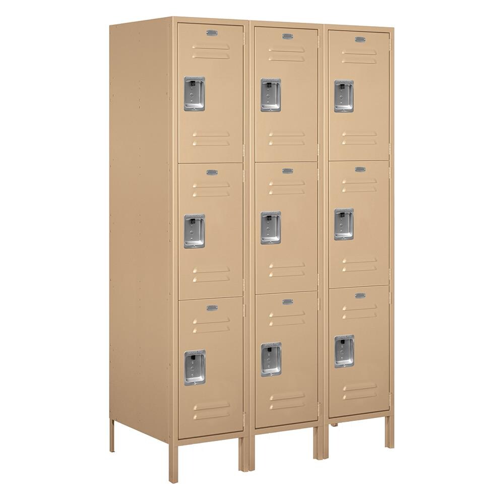 SALSBURY INDUSTRIES 18-53361TN-A Vented Metal Locker-Five Tier Box Style-1 Wide-5 -ft High-15-in Deep-Gray-Unassembled